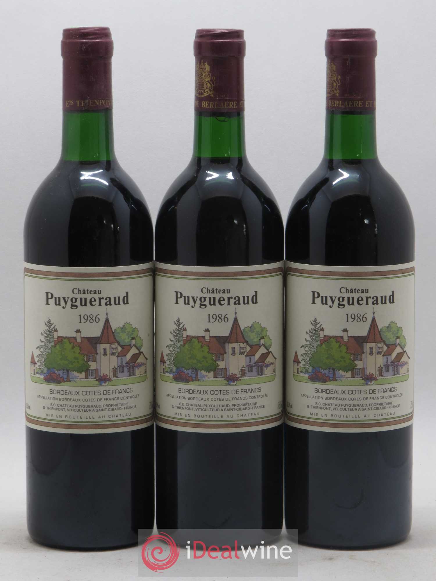 Château Puygueraud 1986 - Lot de 12 bouteilles - 1
