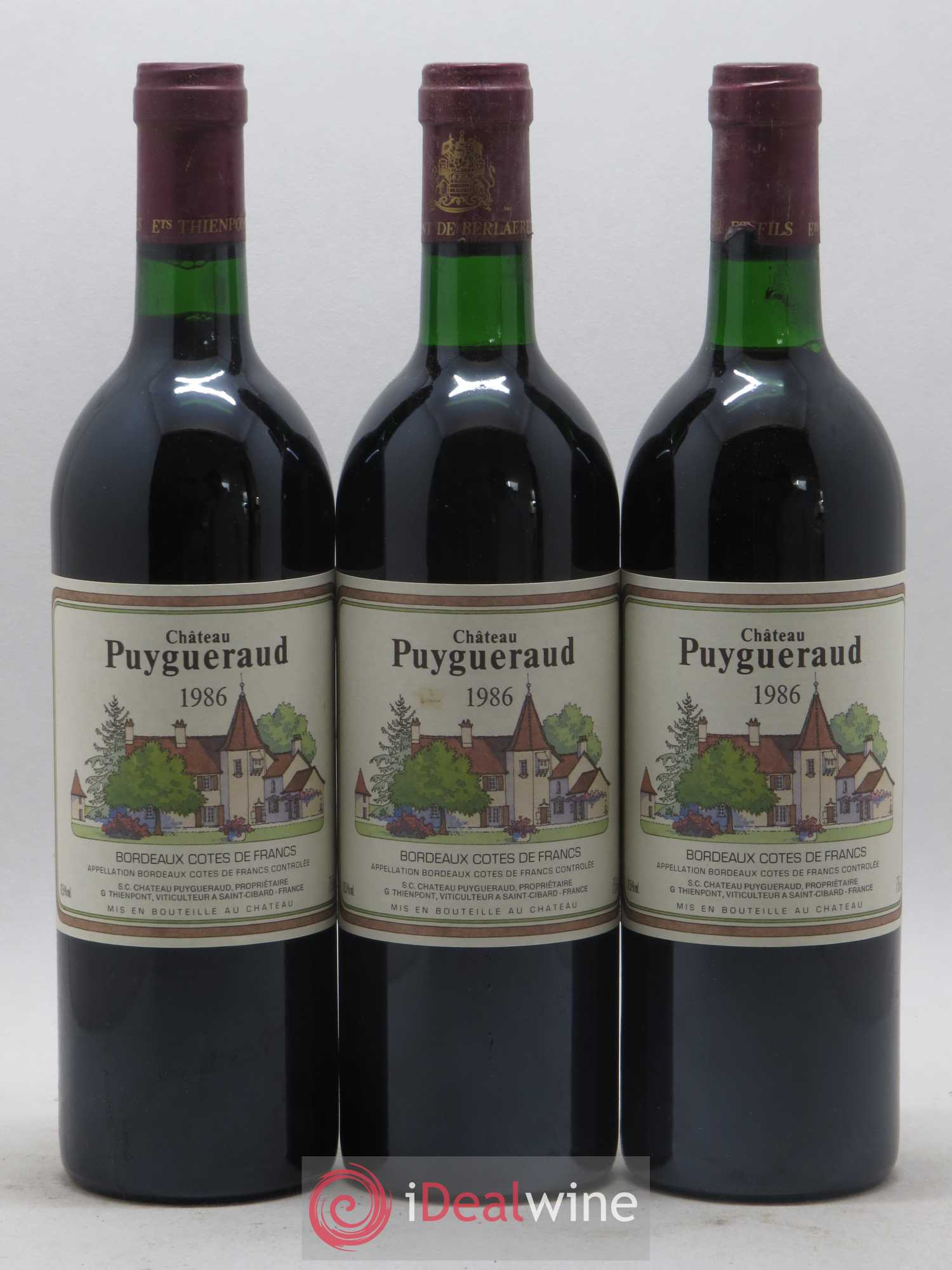 Château Puygueraud 1986 - Lot de 12 bouteilles - 2