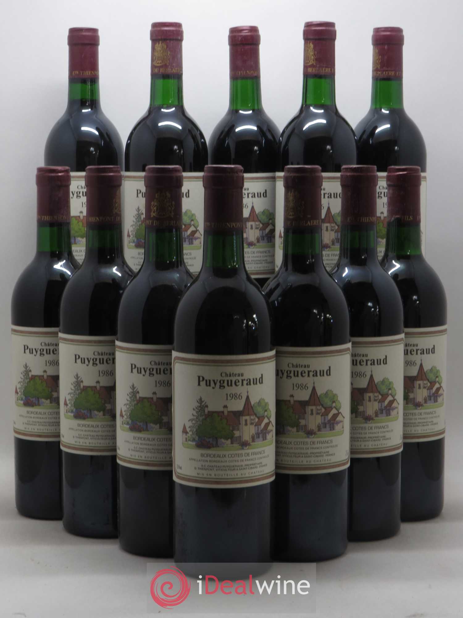 Château Puygueraud 1986 - Lot de 12 bouteilles - 0