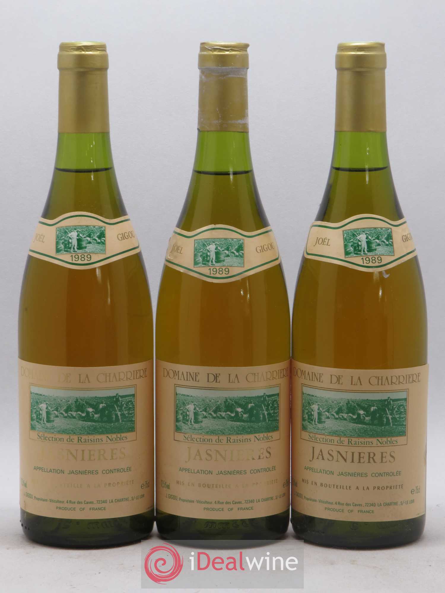 Jasnières Séléction de grains nobles Domaine de la Charriere 1989 - Lotto di 12 bottiglie - 1