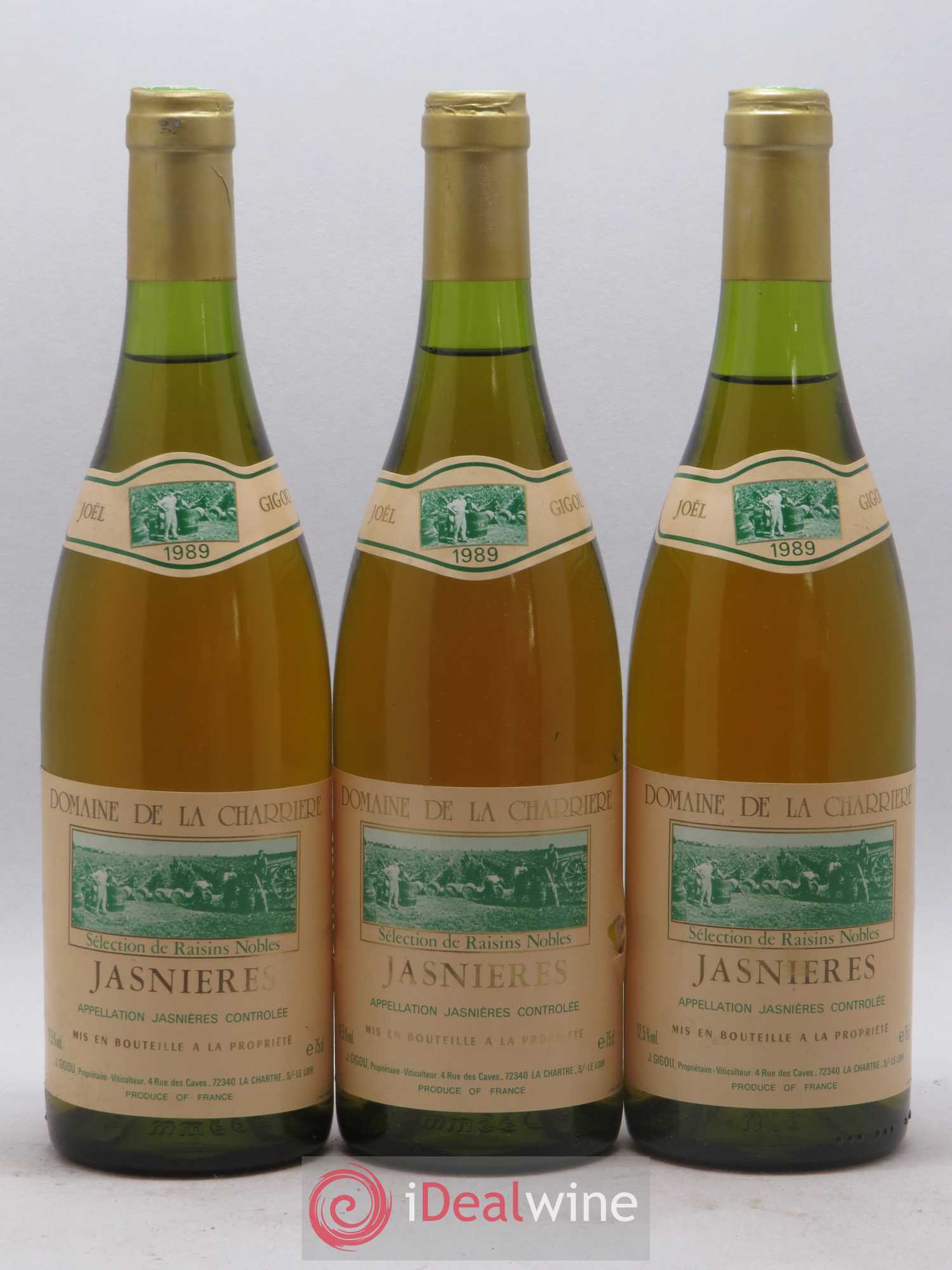 Jasnières Séléction de grains nobles Domaine de la Charriere 1989 - Lotto di 12 bottiglie - 2