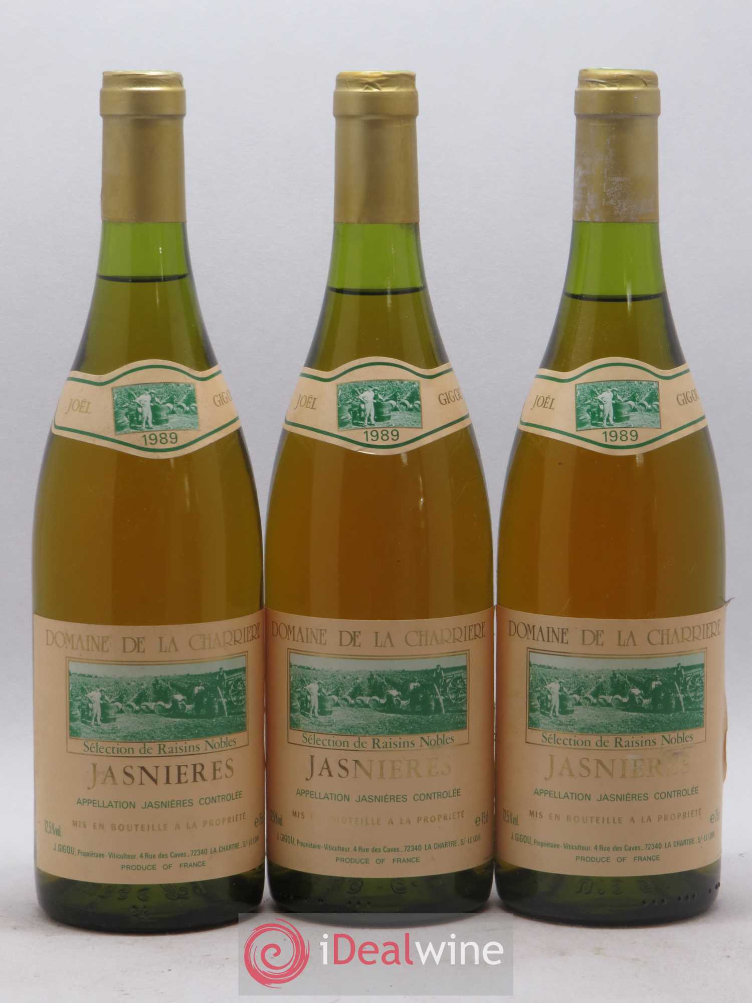 Jasnières Séléction de grains nobles Domaine de la Charriere 1989 - Lotto di 12 bottiglie - 3
