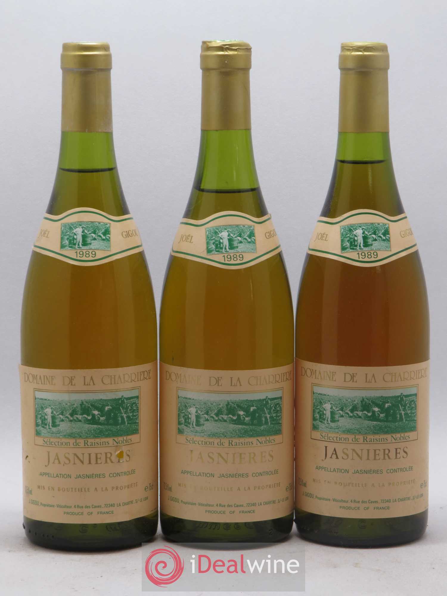 Jasnières Séléction de grains nobles Domaine de la Charriere 1989 - Lotto di 12 bottiglie - 4