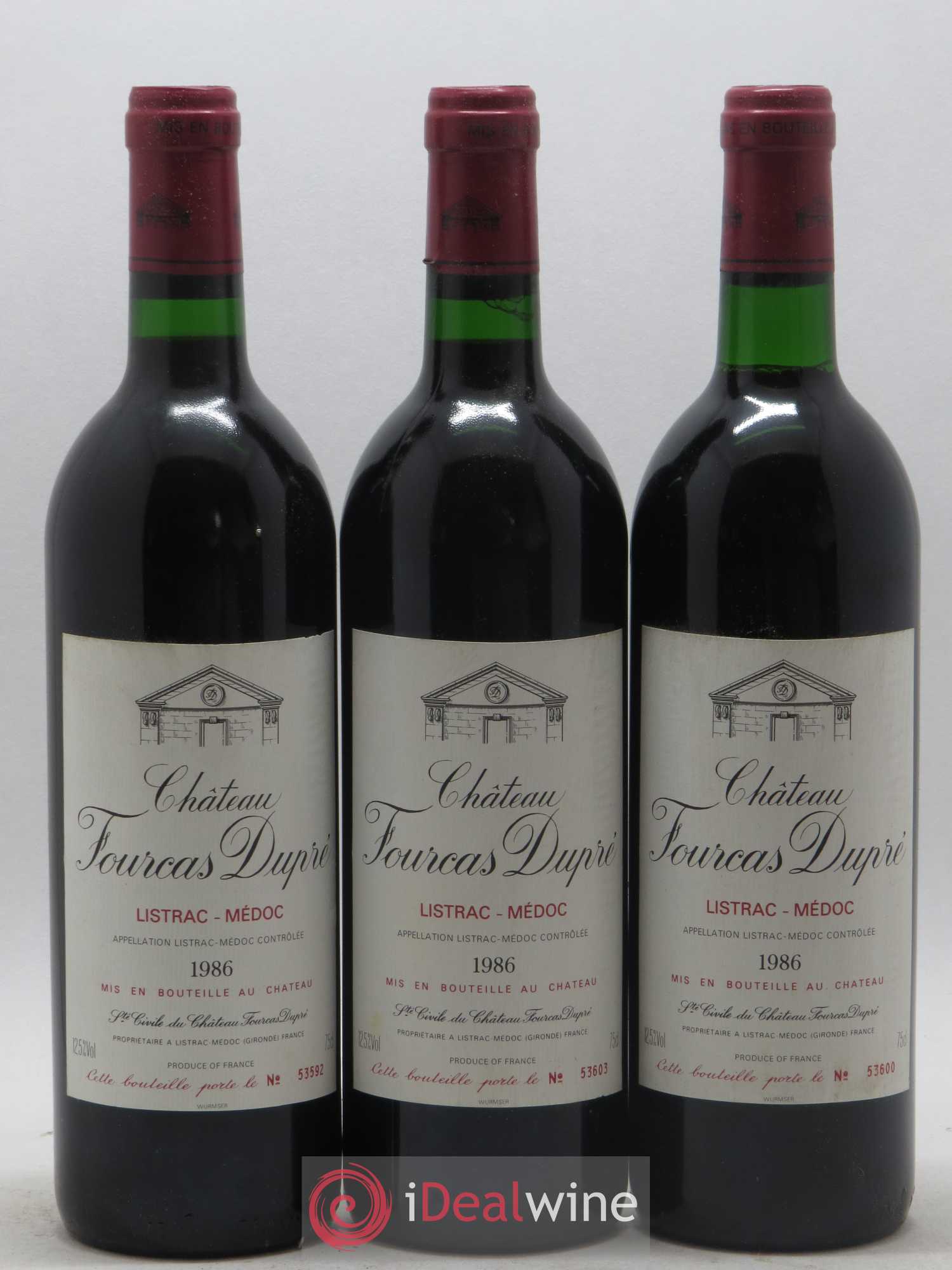 Château Fourcas Dupré 1986 - Lot de 12 bouteilles - 2