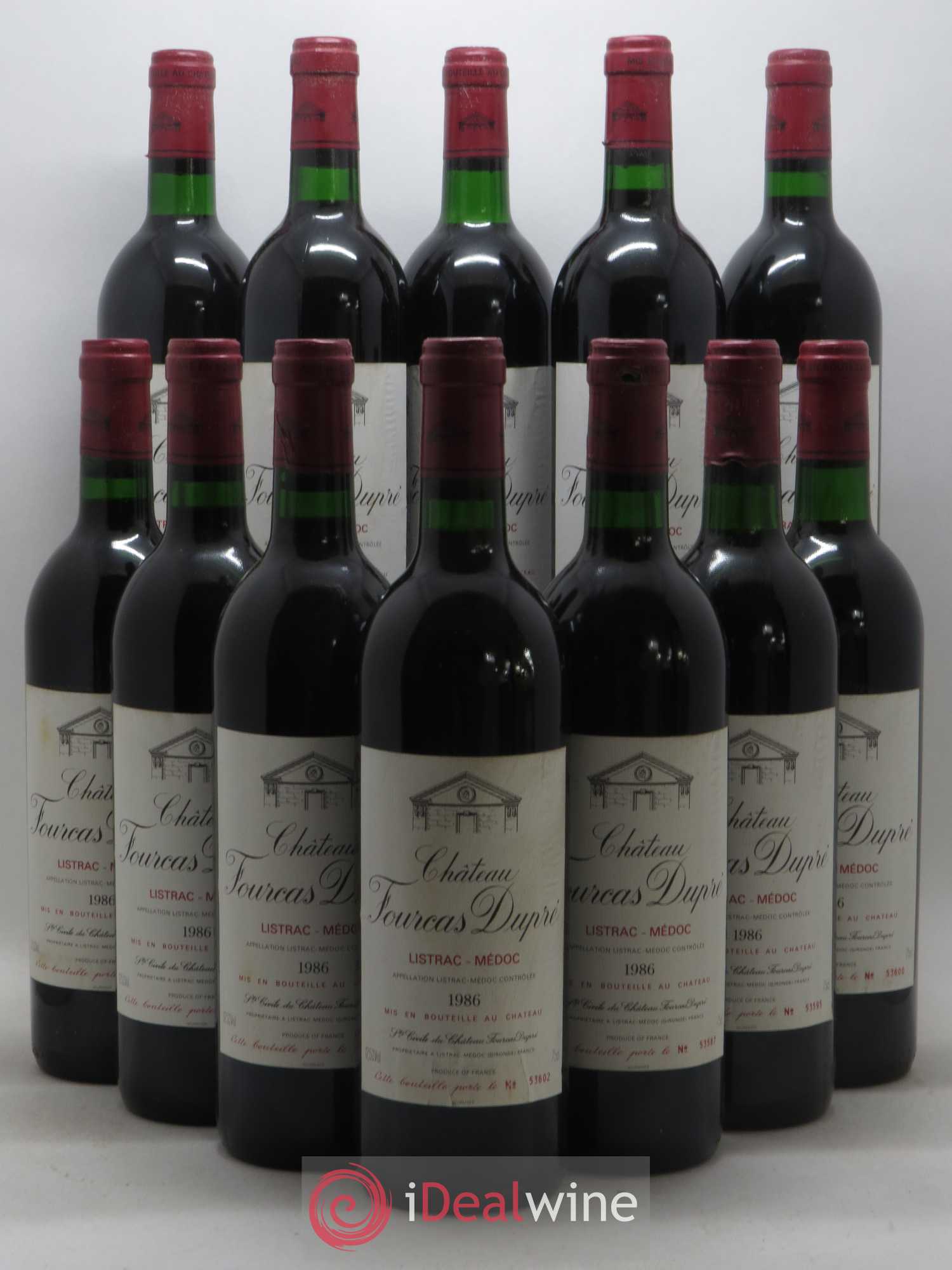 Château Fourcas Dupré 1986 - Lot de 12 bouteilles - 0