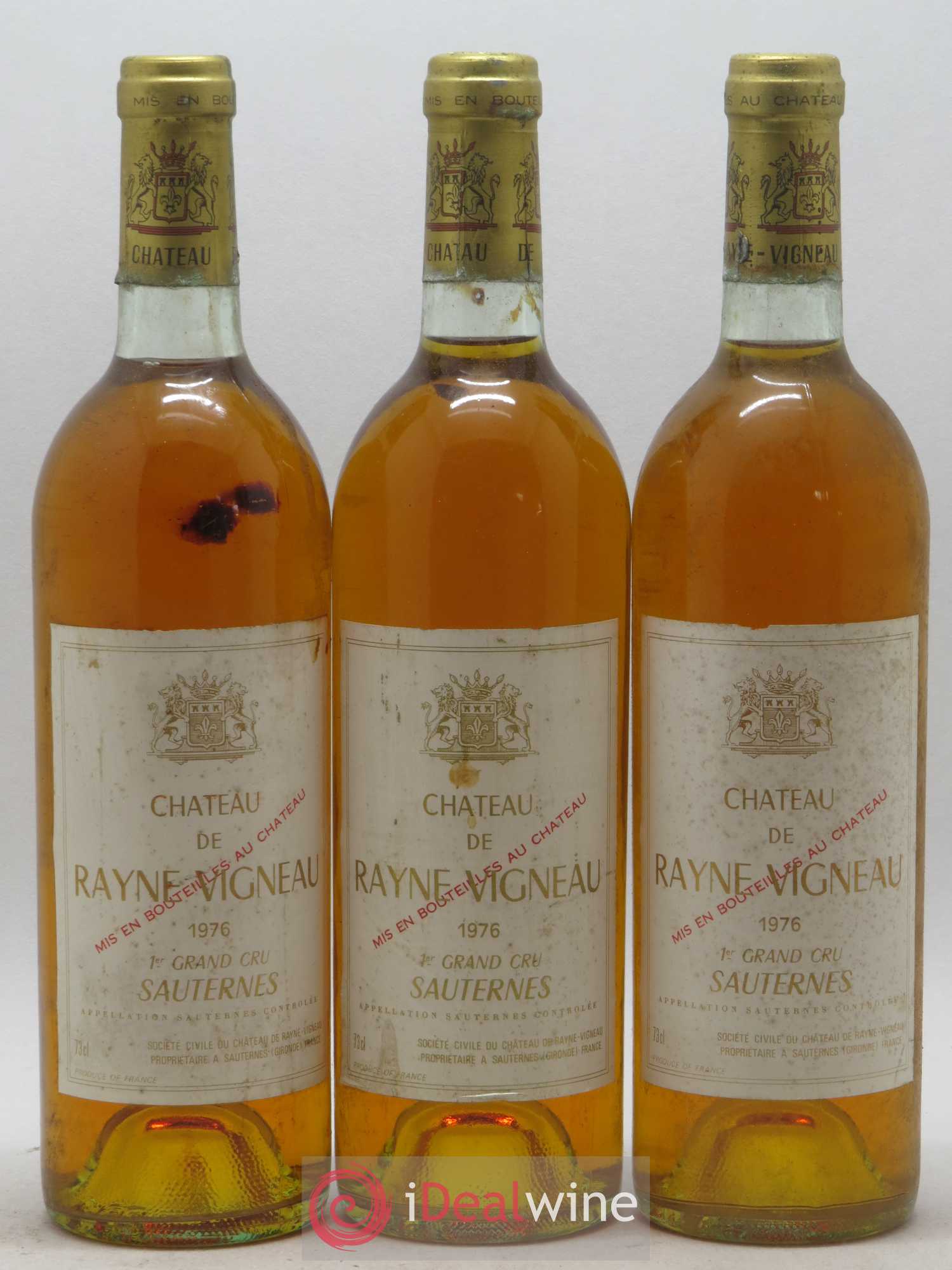 Château de Rayne Vigneau 1er Grand Cru Classé 1976 - Lotto di 3 bottiglie - 0