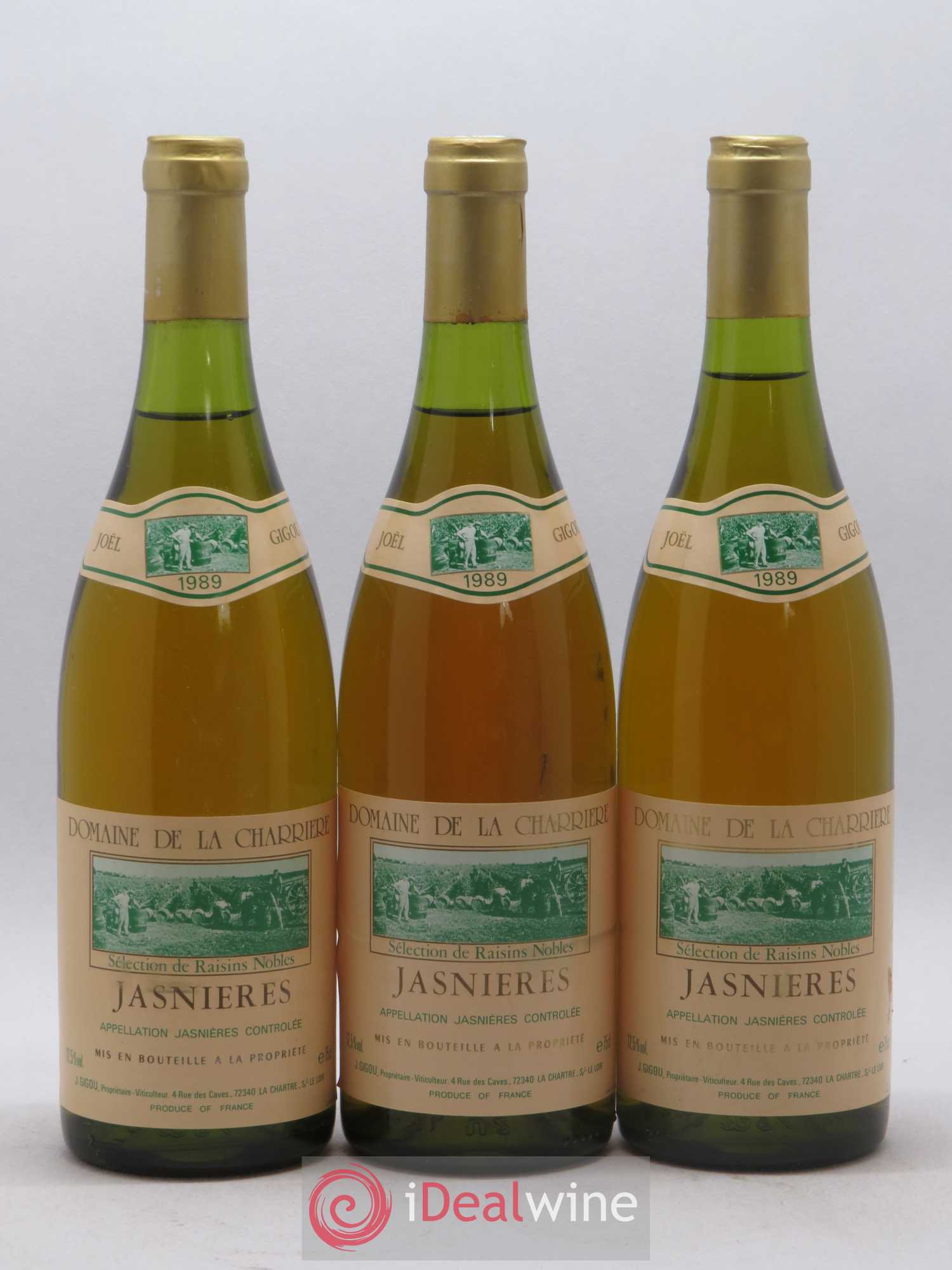 Jasnières Séléction de grains nobles Domaine de la Charriere 1989 - Lot de 12 bouteilles - 2