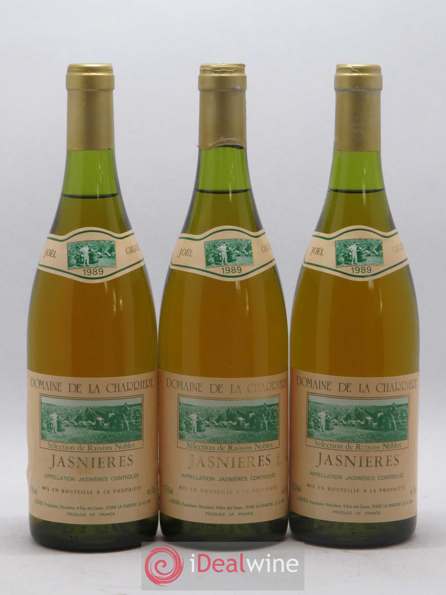 Jasnières Séléction de grains nobles Domaine de la Charriere 1989 - Lot de 12 bouteilles - 3