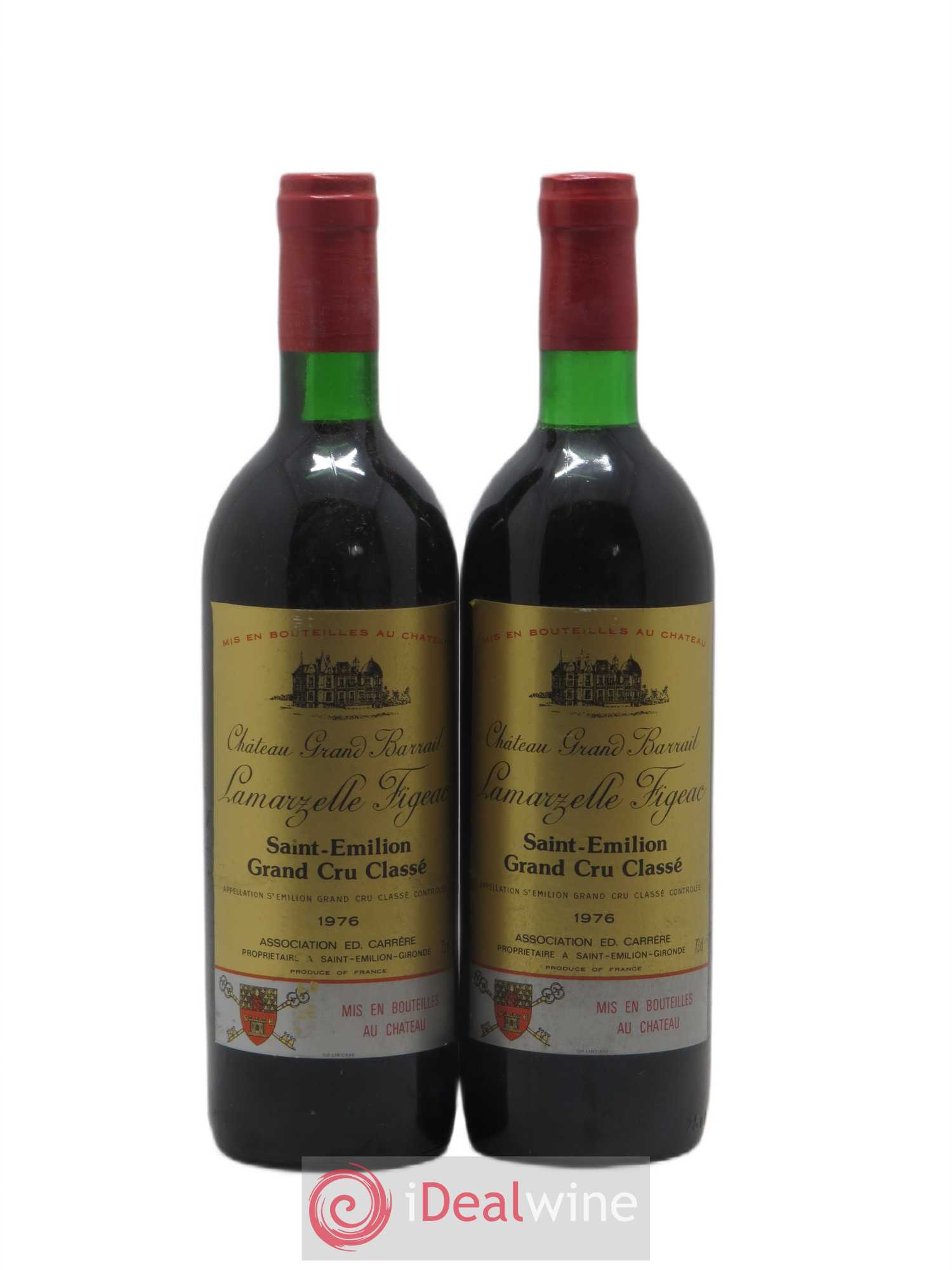 Château Grand Barrail Lamarzelle Figeac Grand Cru Classé 1976 - Lot de 2 bouteilles - 0