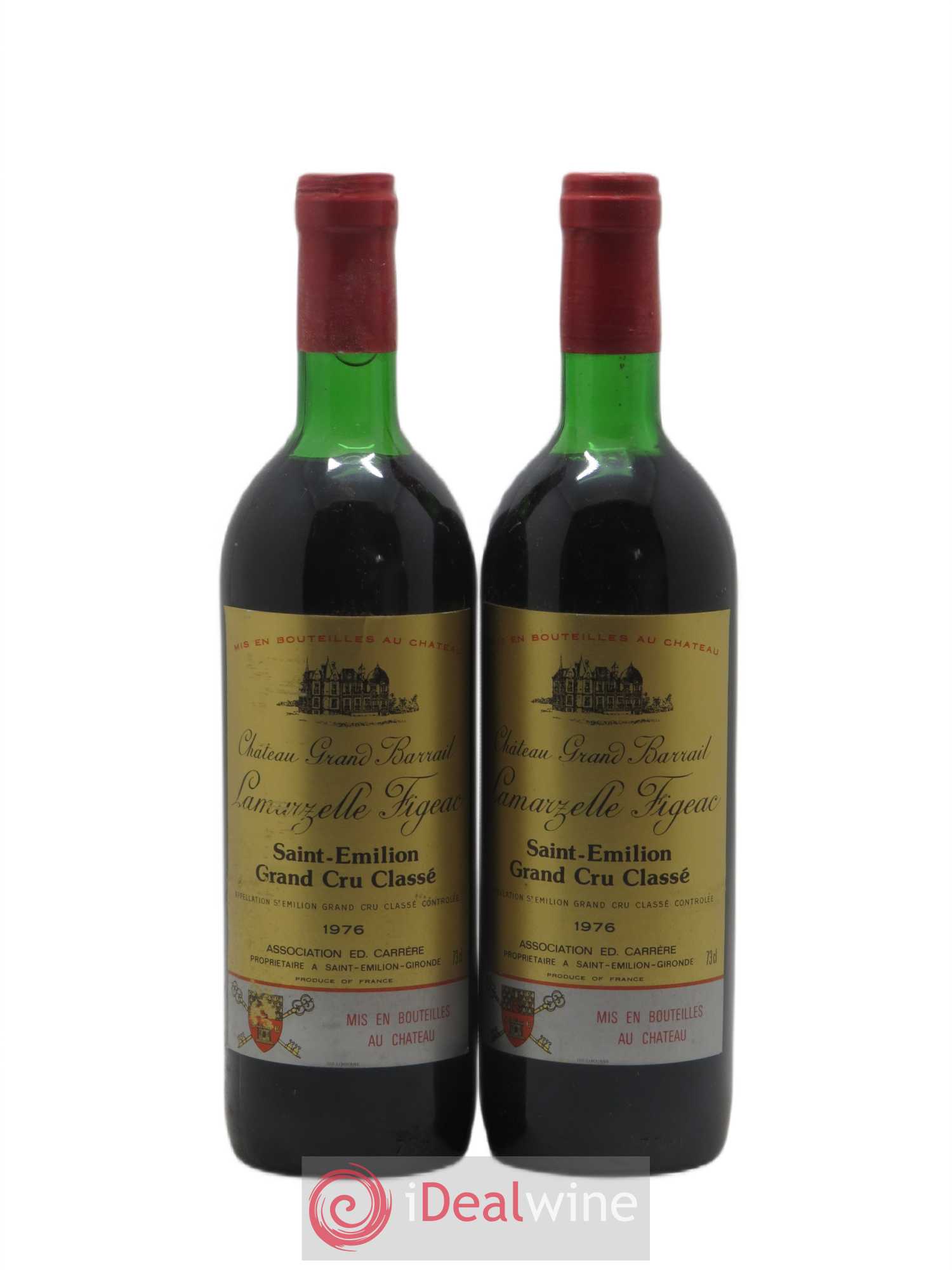 Château Grand Barrail Lamarzelle Figeac Grand Cru Classé 1976 - Lot de 2 bouteilles - 0
