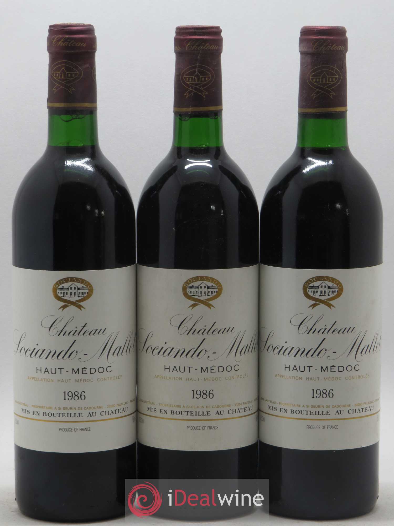 Château Sociando Mallet 1986 - Lot de 12 bouteilles - 2