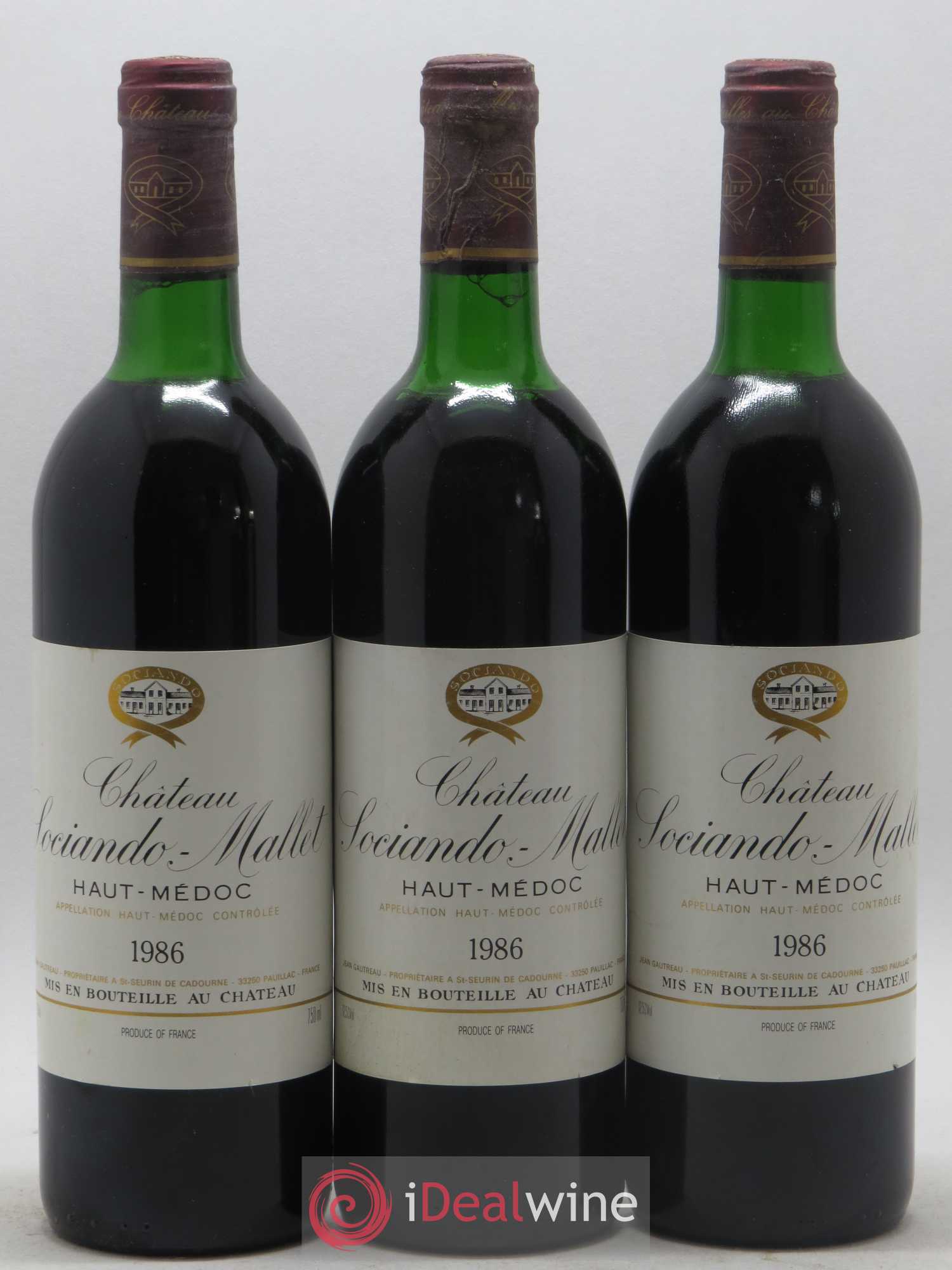 Château Sociando Mallet 1986 - Lot de 12 bouteilles - 4