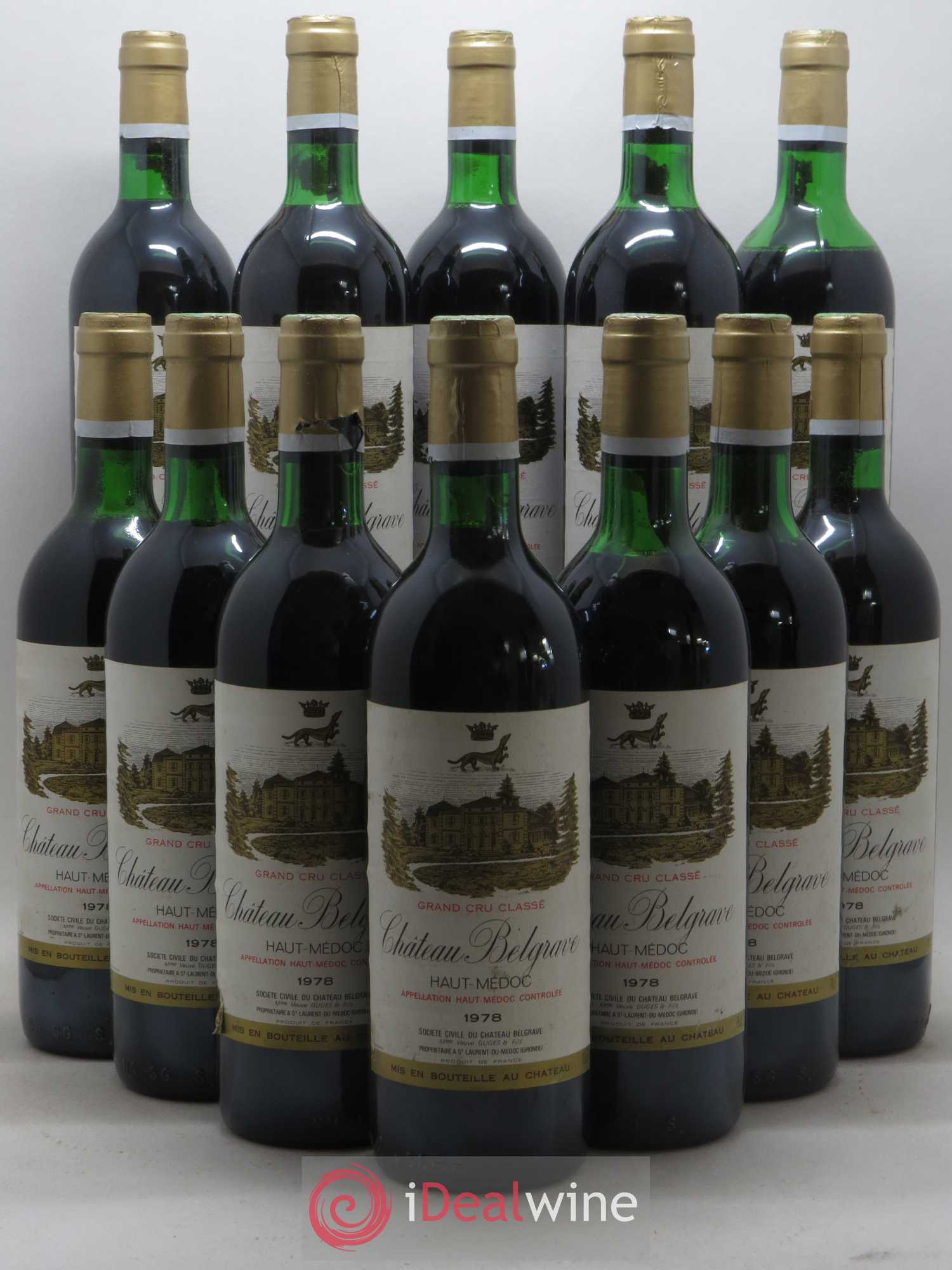 Château Belgrave 5ème Grand Cru Classé 1978 - Lot de 12 bouteilles - 0