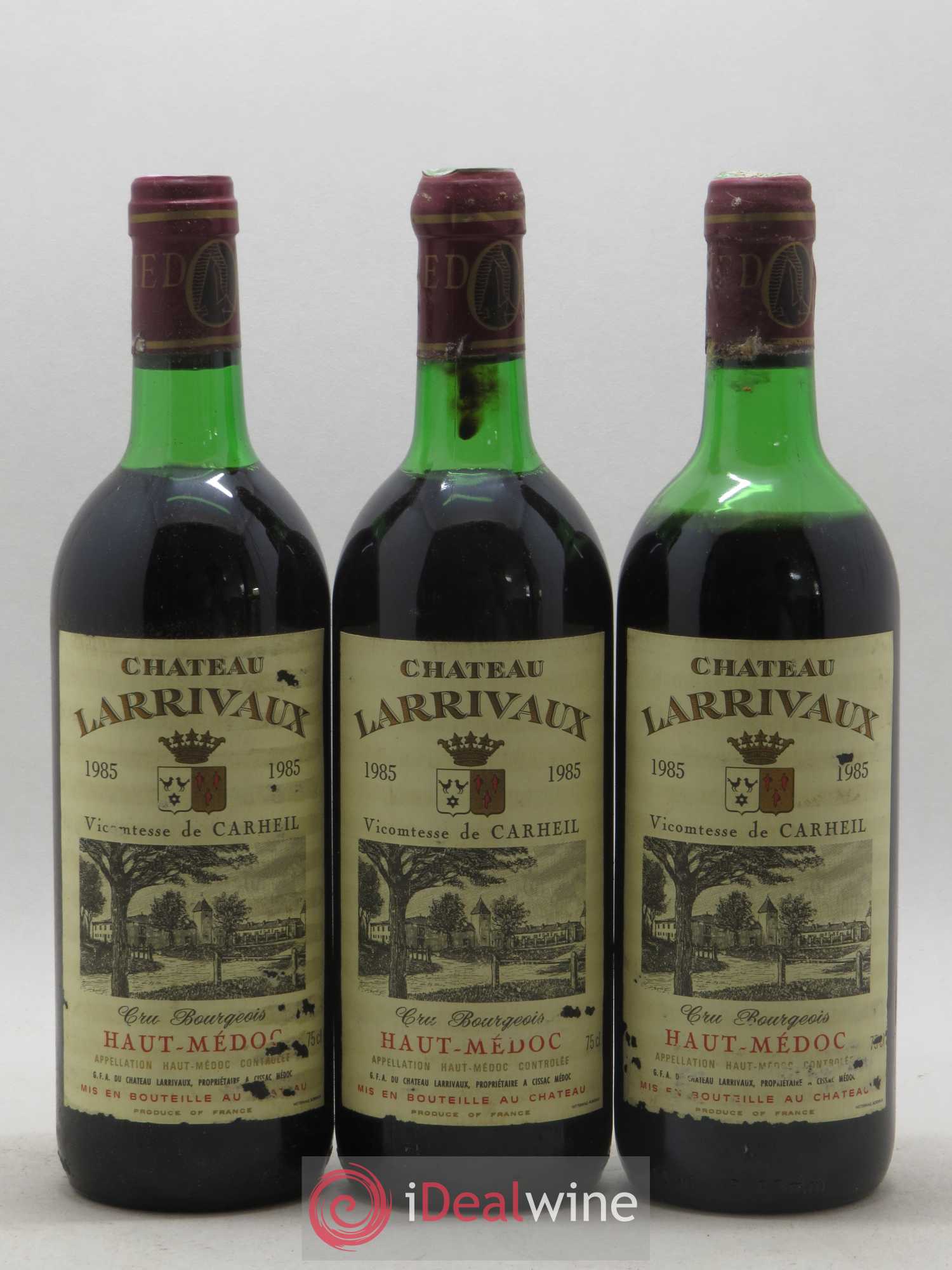 Château Larrivaux Cru Bourgeois 1985 - Lot de 12 bouteilles - 1