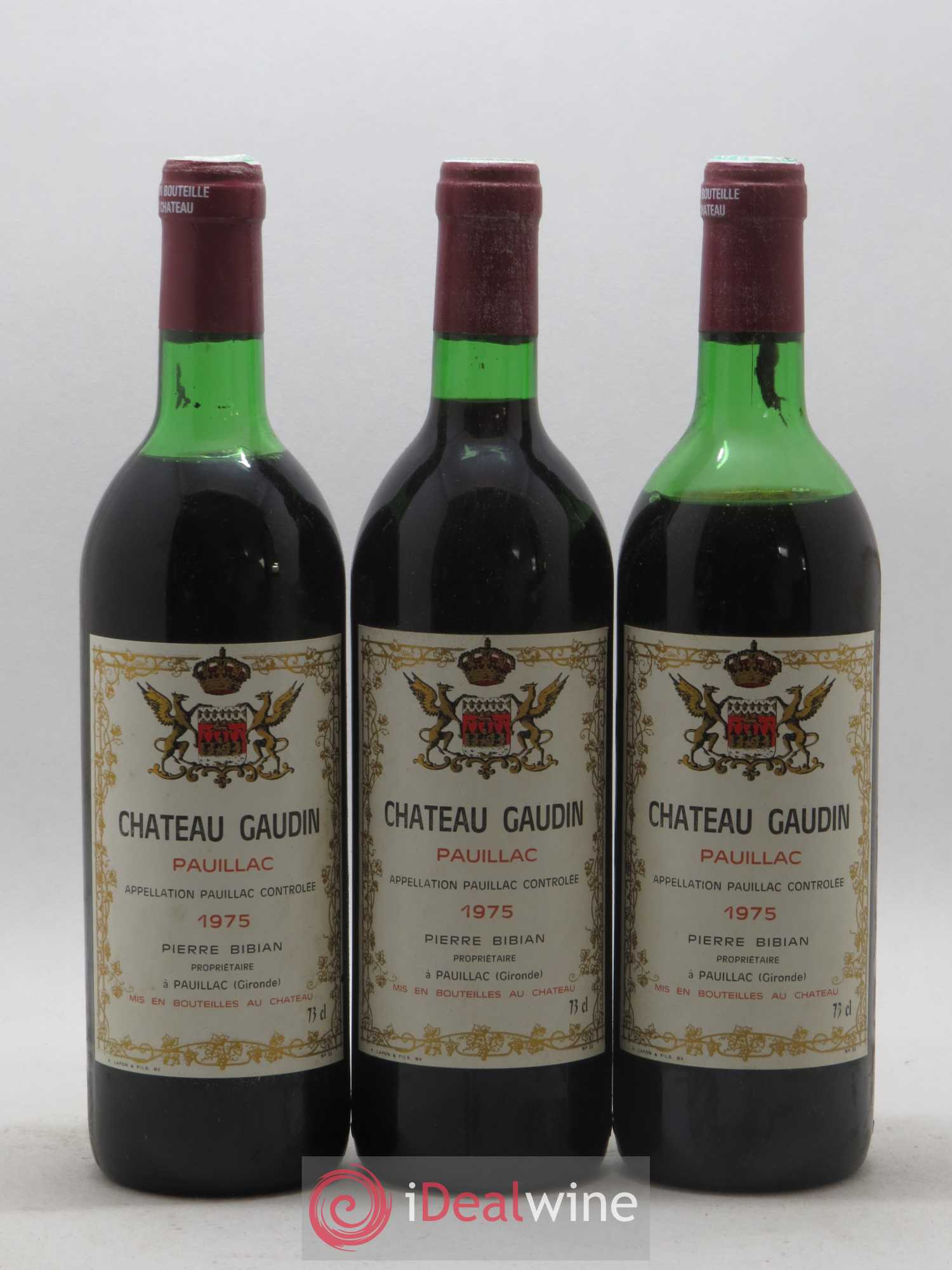 Pauillac Château Gaudin 1975 - Posten von 12 Flaschen - 2