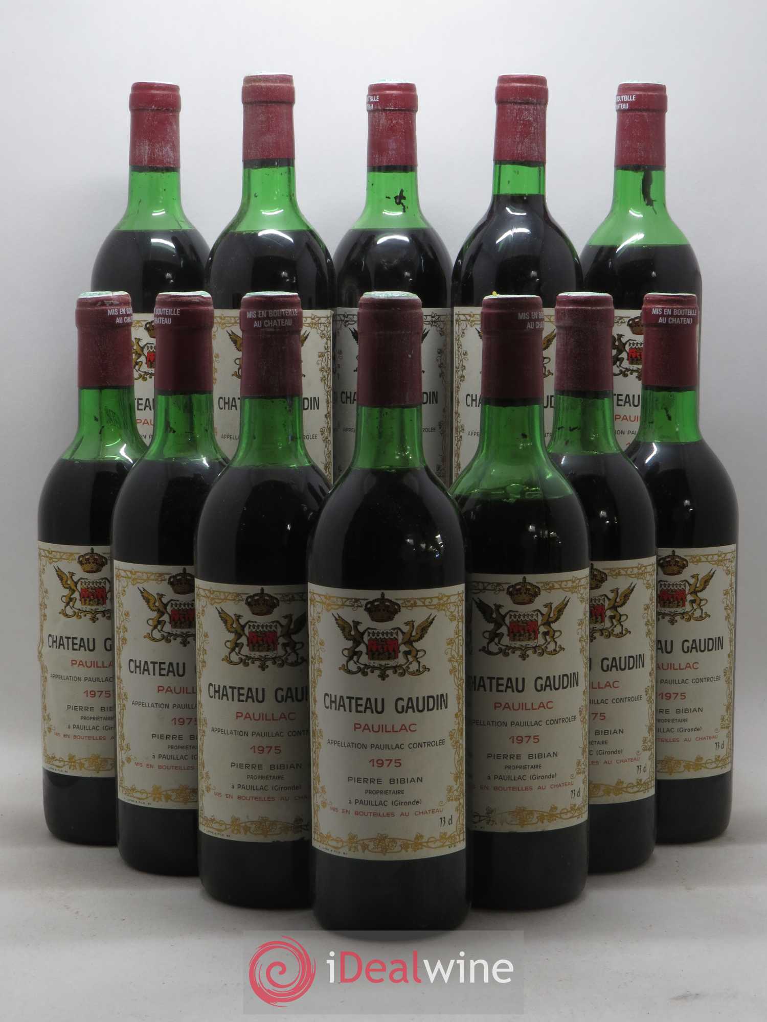 Pauillac Château Gaudin 1975 - Posten von 12 Flaschen - 0