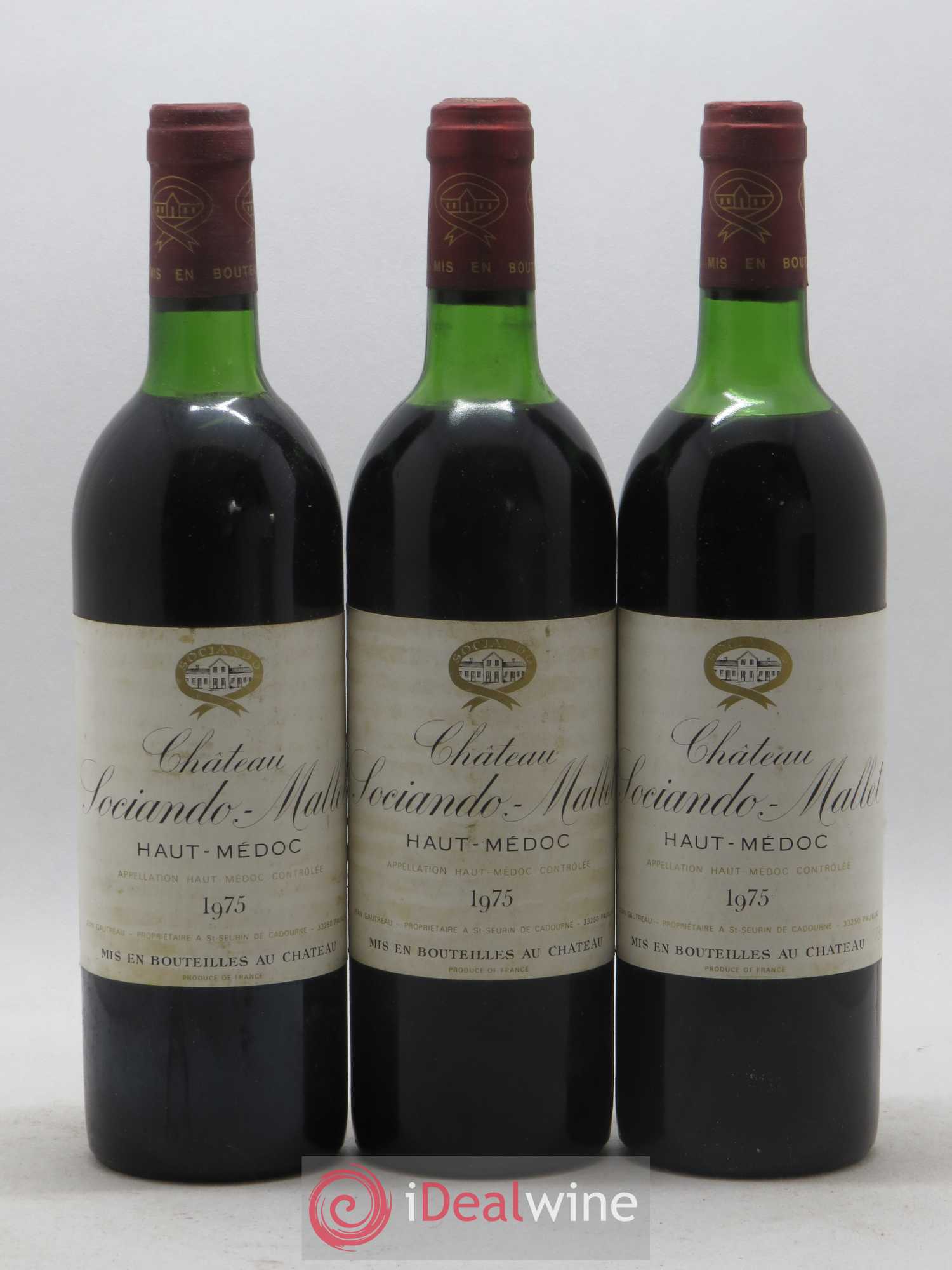 Château Sociando Mallet 1975 - Lot de 12 bouteilles - 2