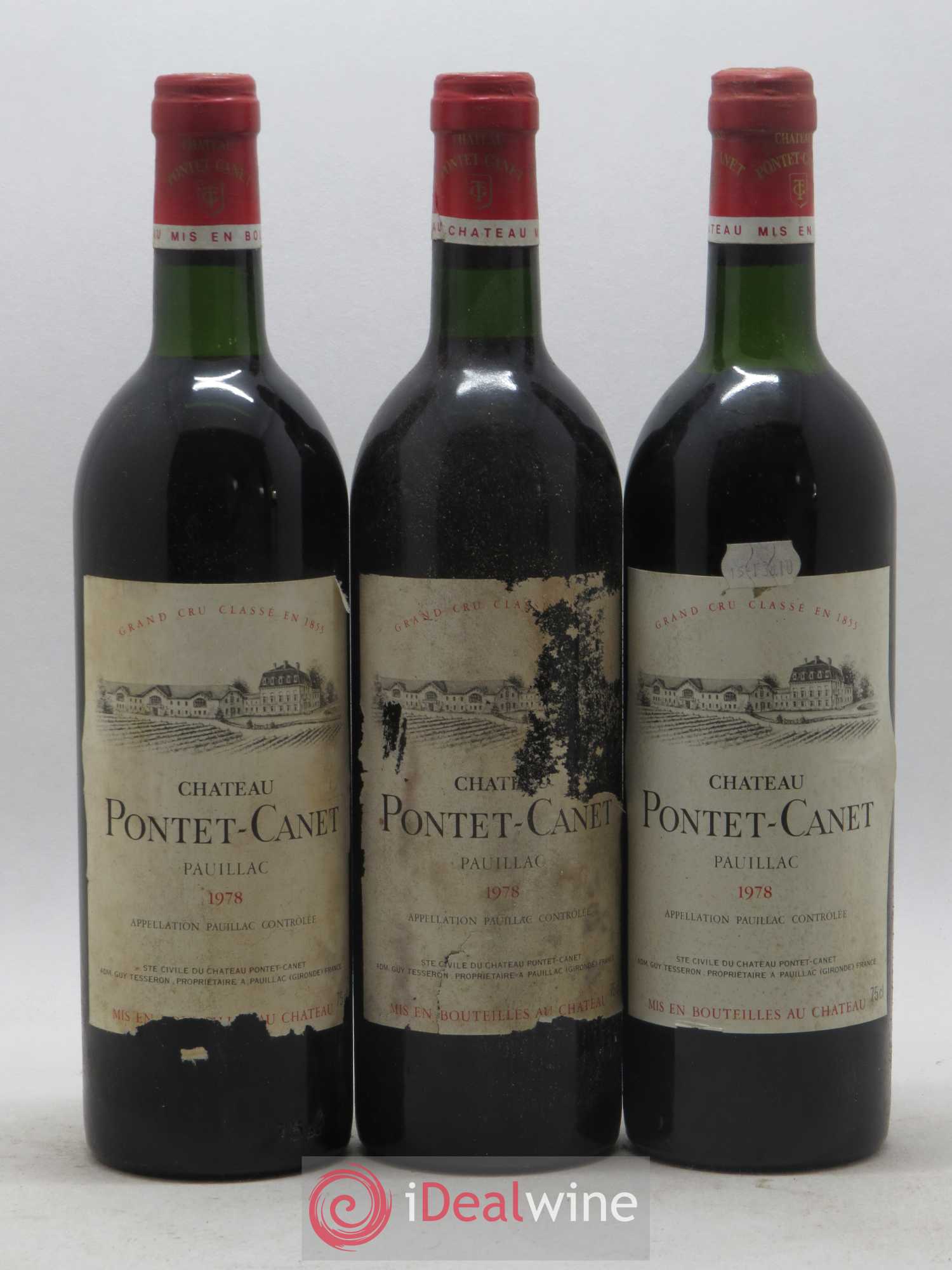 Château Pontet Canet 5ème Grand Cru Classé 1978 - Lot de 12 bouteilles - 3