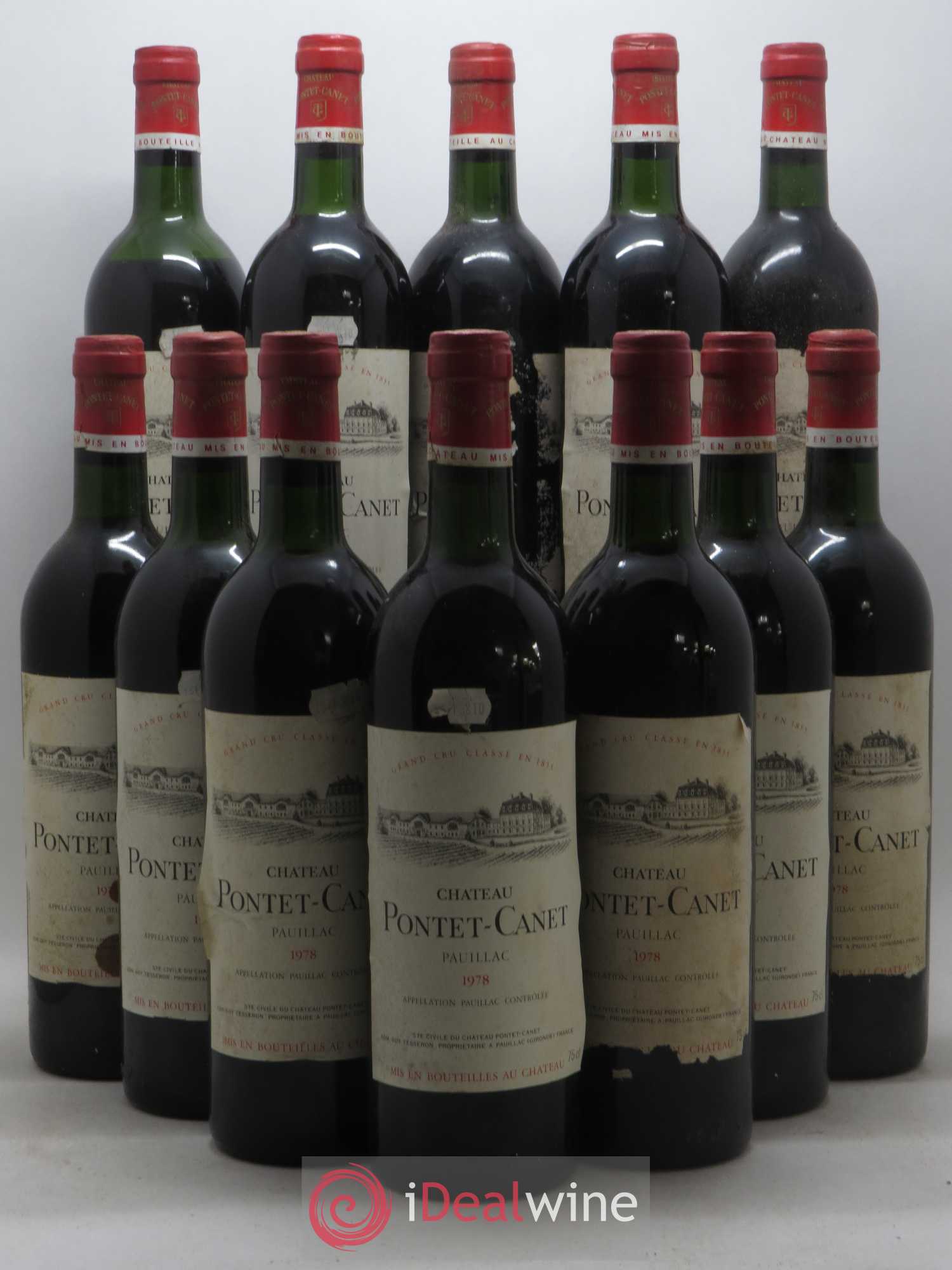 Château Pontet Canet 5ème Grand Cru Classé 1978 - Lot de 12 bouteilles - 0