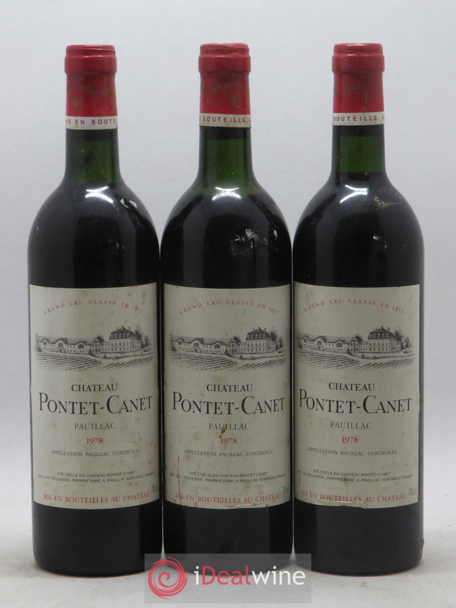 Château Pontet Canet 5ème Grand Cru Classé 1978 - Lot de 12 bouteilles - 1