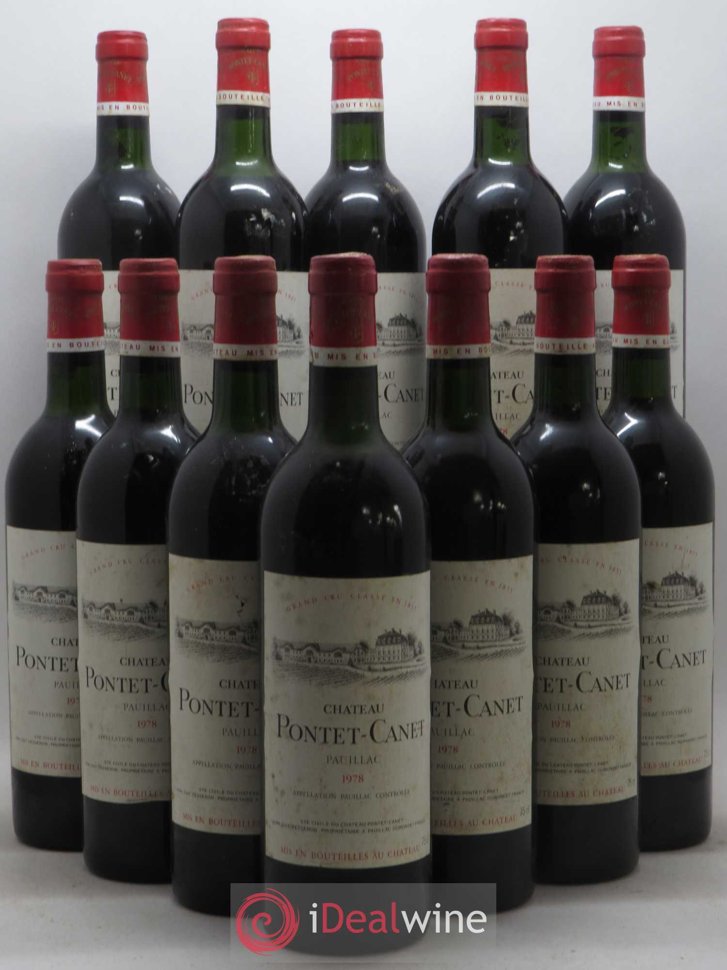 Château Pontet Canet 5ème Grand Cru Classé 1978 - Lot de 12 bouteilles - 0