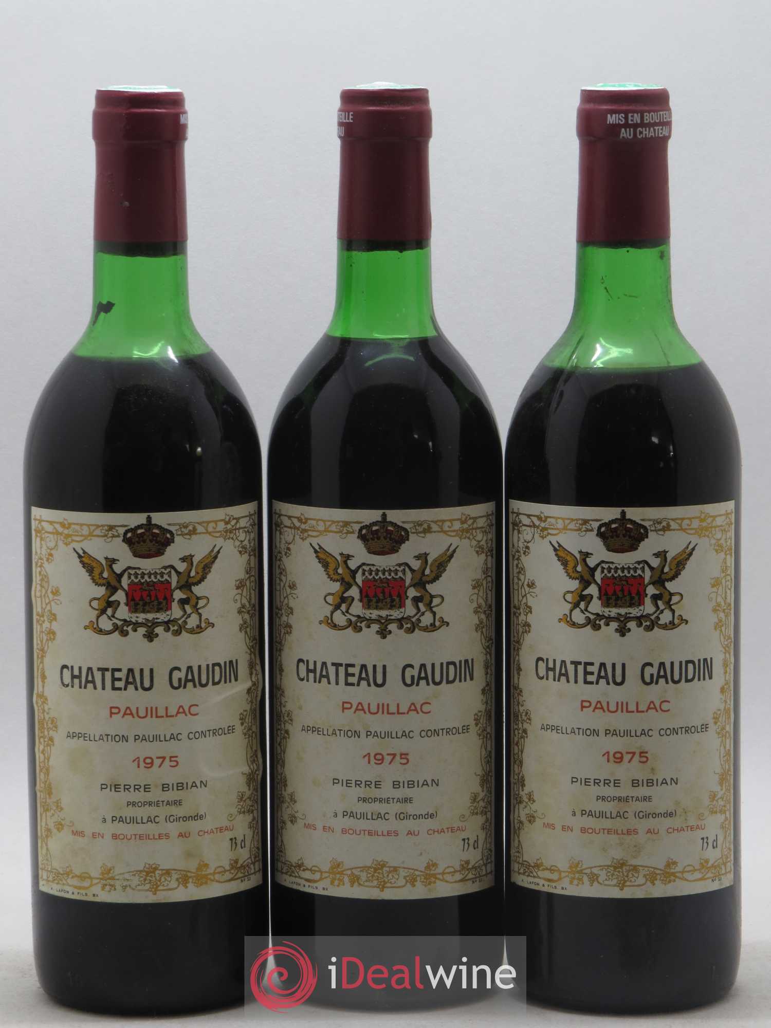 Pauillac Château Gaudin 1975 - Posten von 12 Flaschen - 1