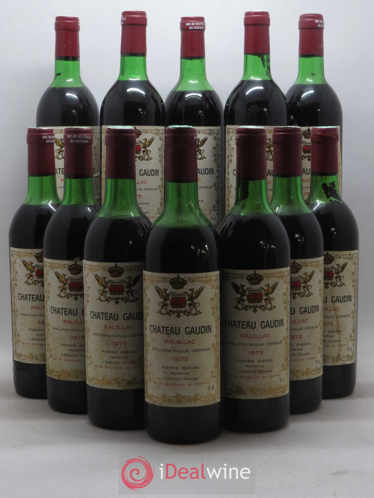 Pauillac Château Gaudin 1975 - Posten von 12 Flaschen - 0