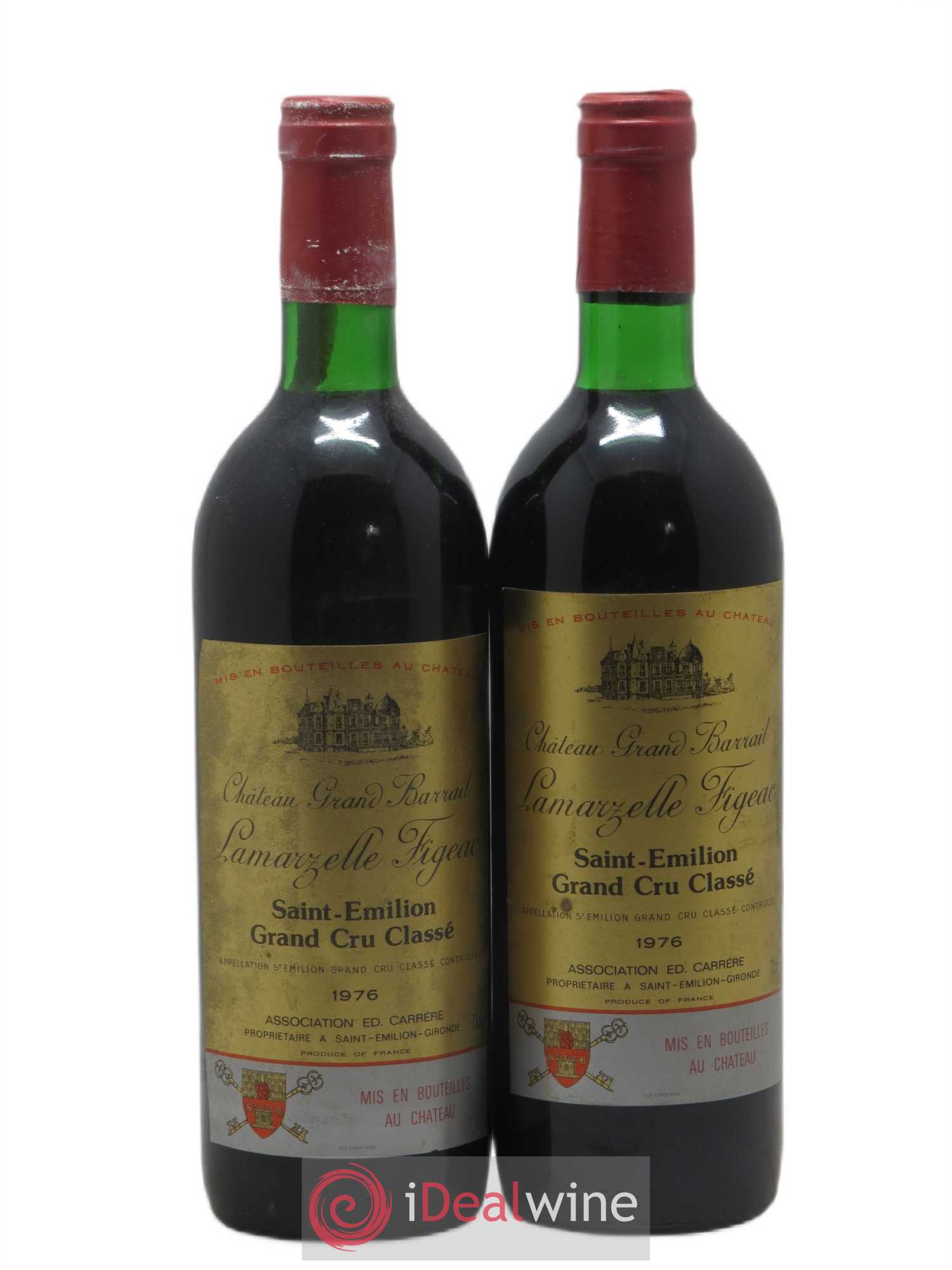 Château Grand Barrail Lamarzelle Figeac Grand Cru Classé 1976 - Lot de 2 bouteilles - 0