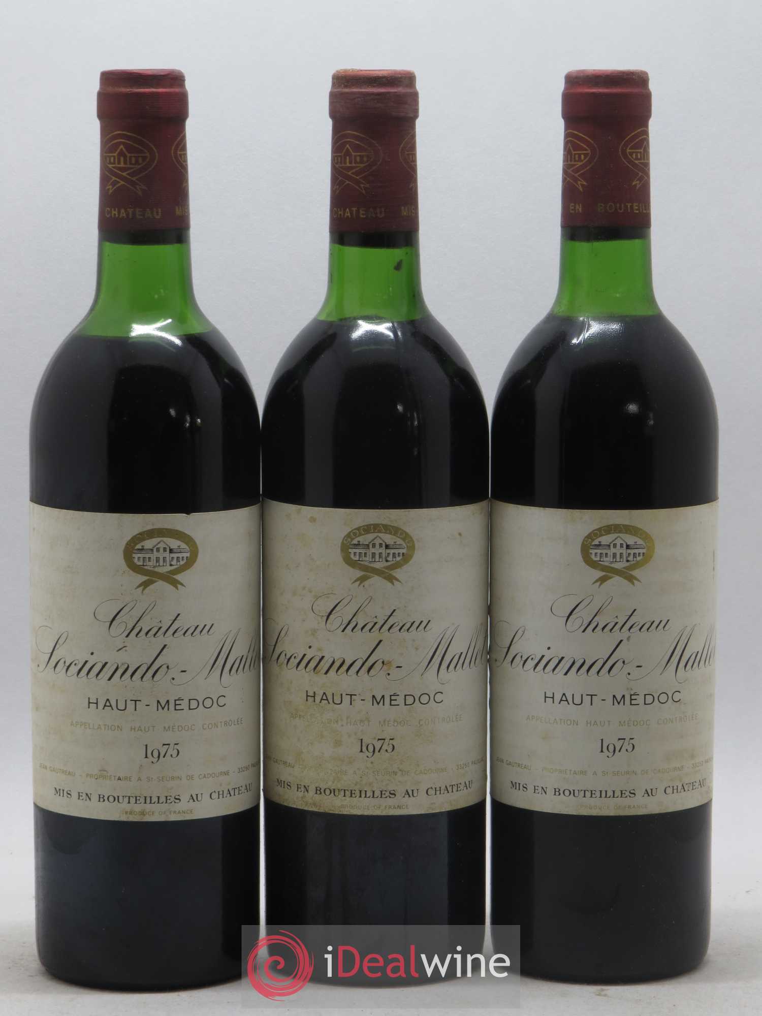 Château Sociando Mallet 1975 - Lot de 12 bouteilles - 1
