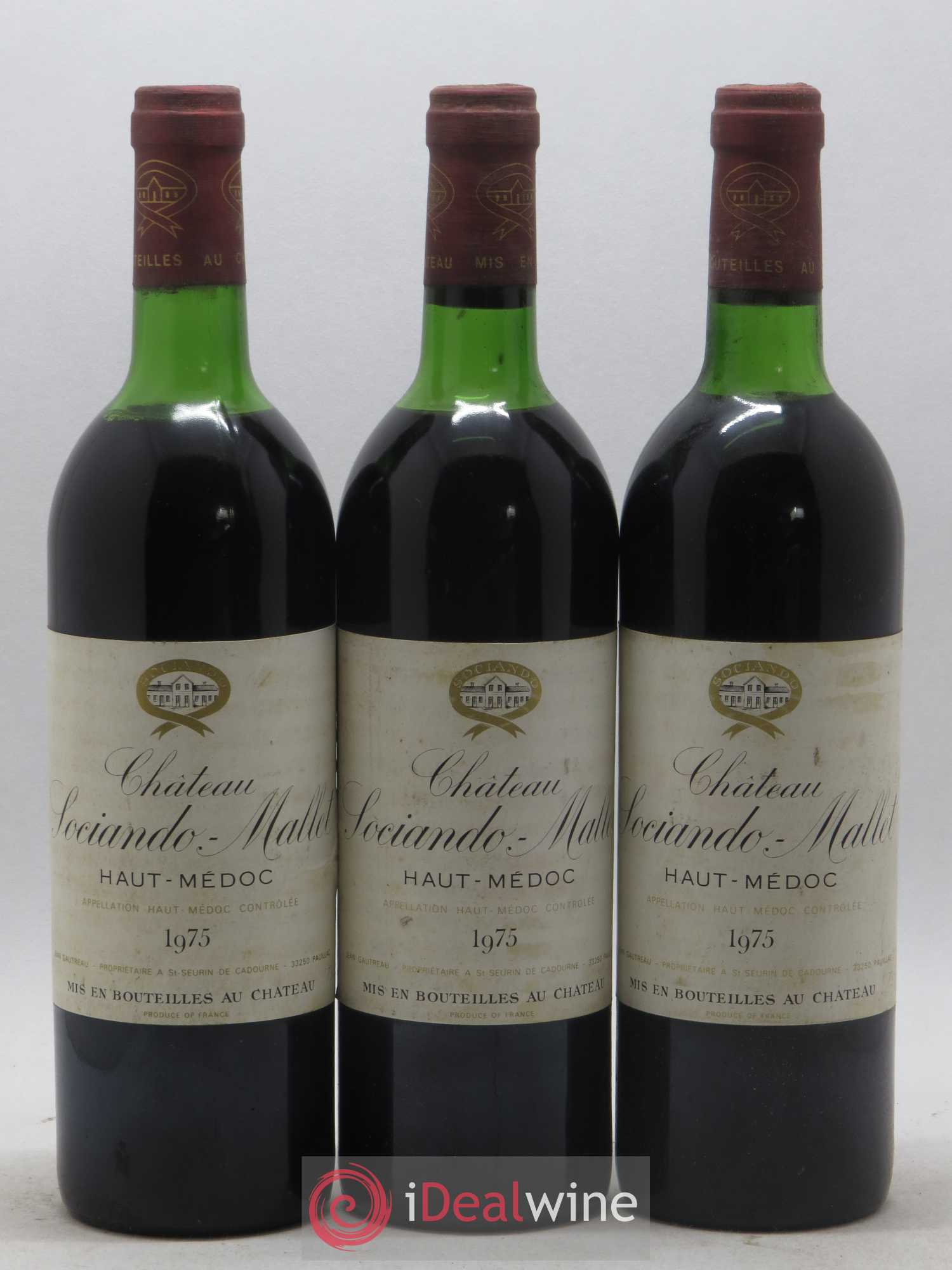Château Sociando Mallet 1975 - Lot de 12 bouteilles - 2