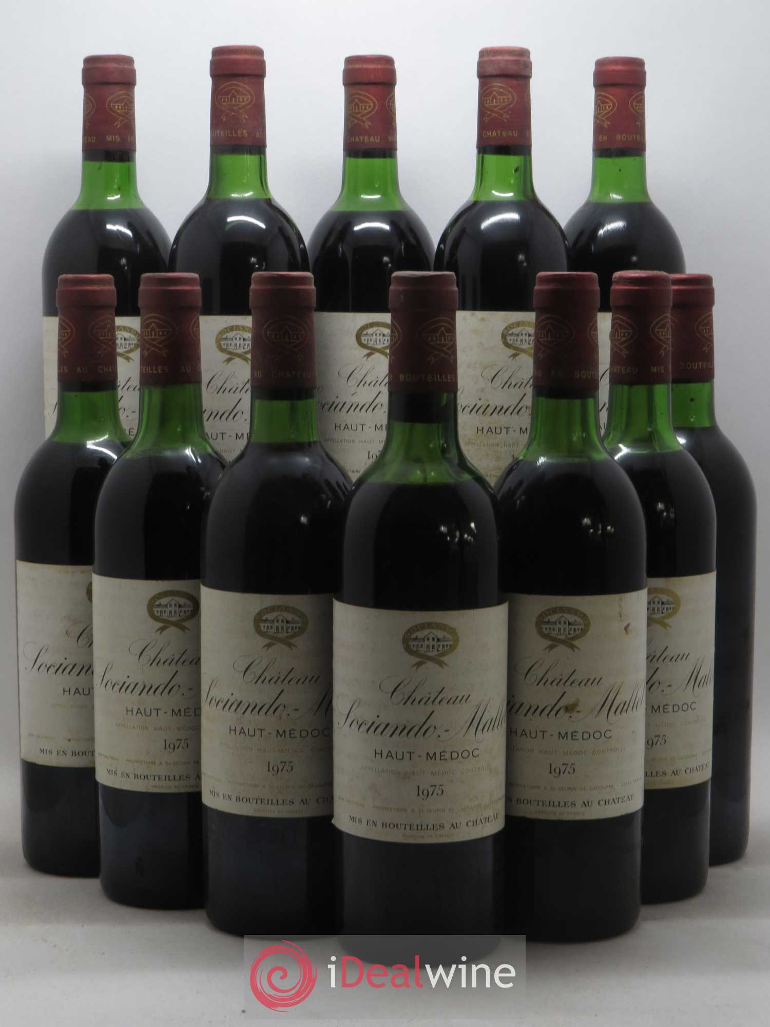 Château Sociando Mallet 1975 - Lot de 12 bouteilles - 0