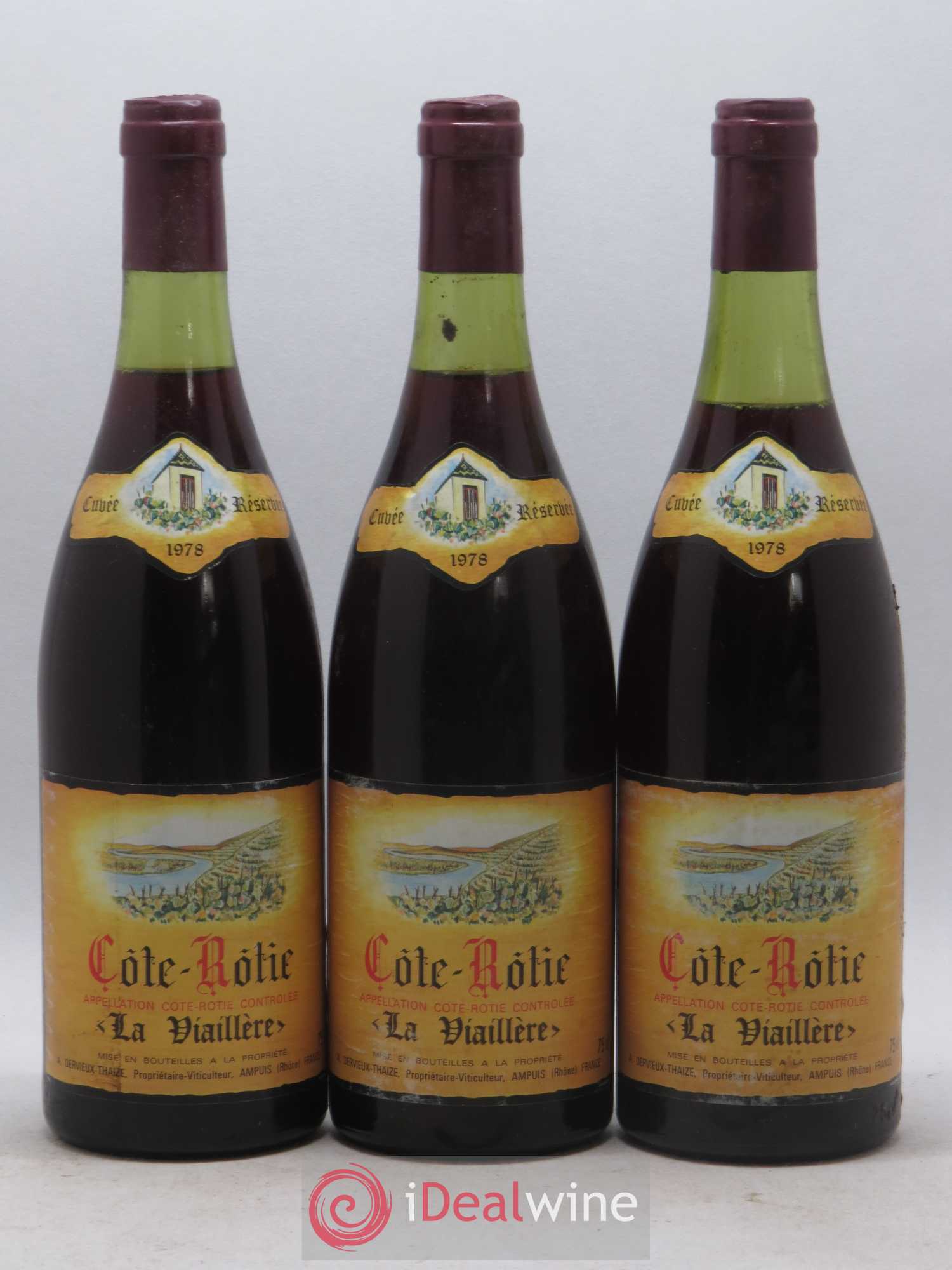 Côte-Rôtie La Viaillere Dervieux Thaize 1978 - Lot de 6 bouteilles - 1