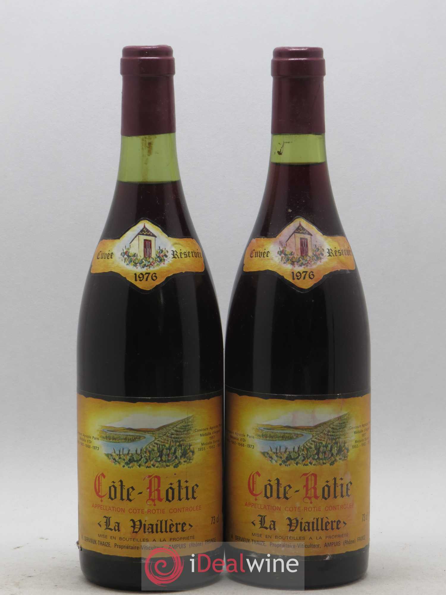 Côte-Rôtie La Viaillere Dervieux Thaize 1976 - Lot de 2 bouteilles - 0