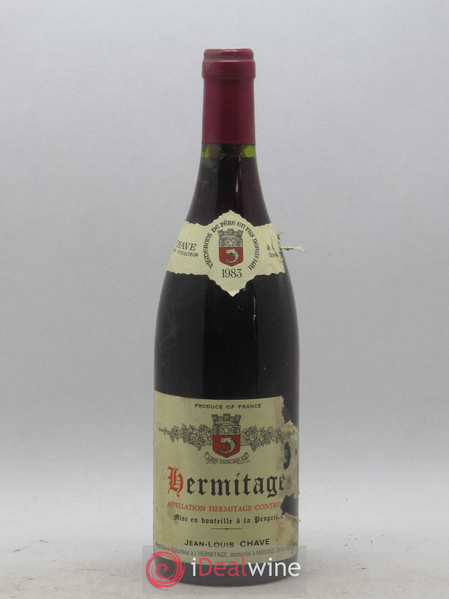 Hermitage Jean-Louis Chave 1983 - Lot de 1 bouteille - 0