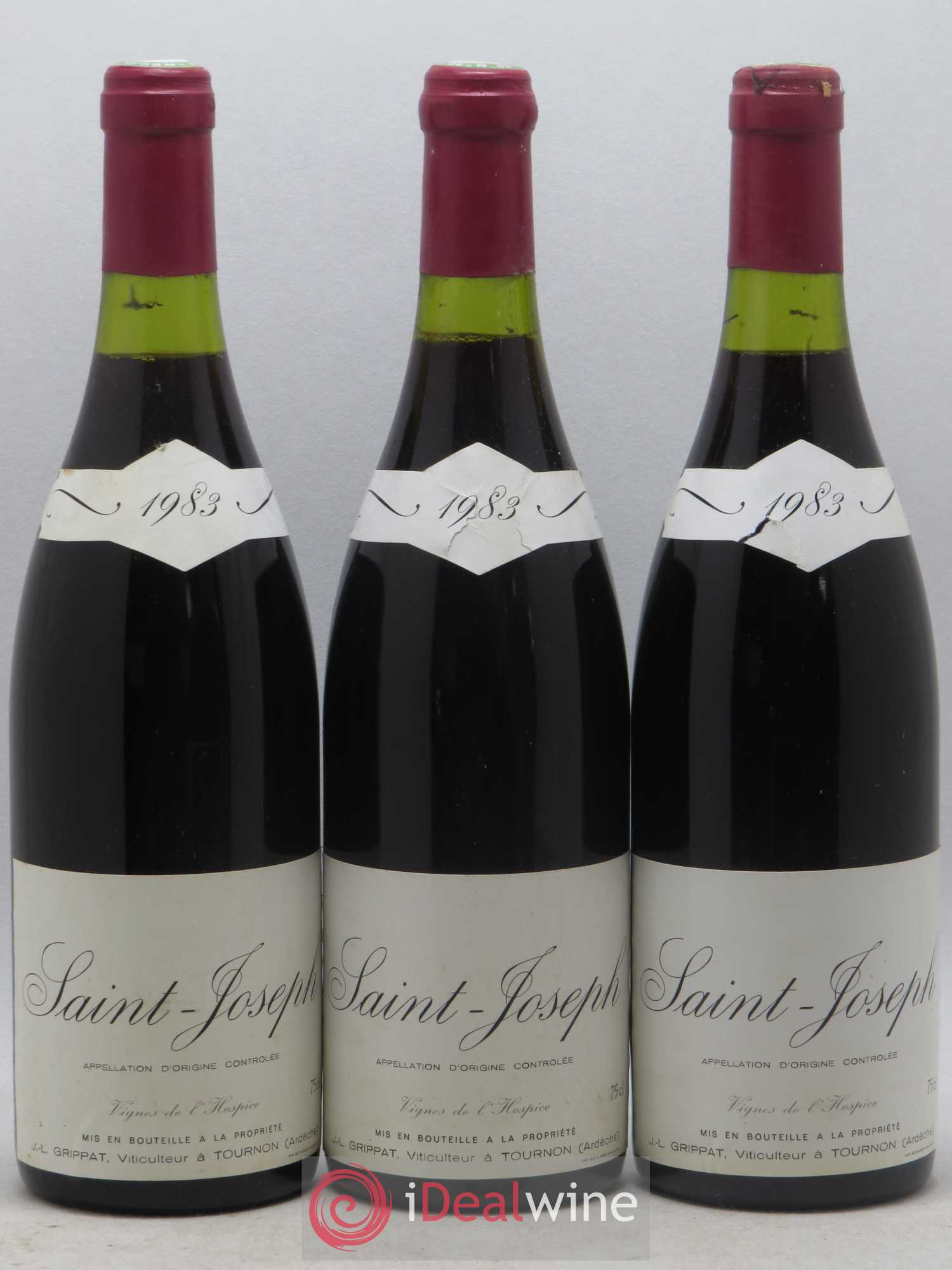 Saint-Joseph Vignes de l'Hospice Jean-Louis Grippat 1983 - Lot de 3 bouteilles - 0