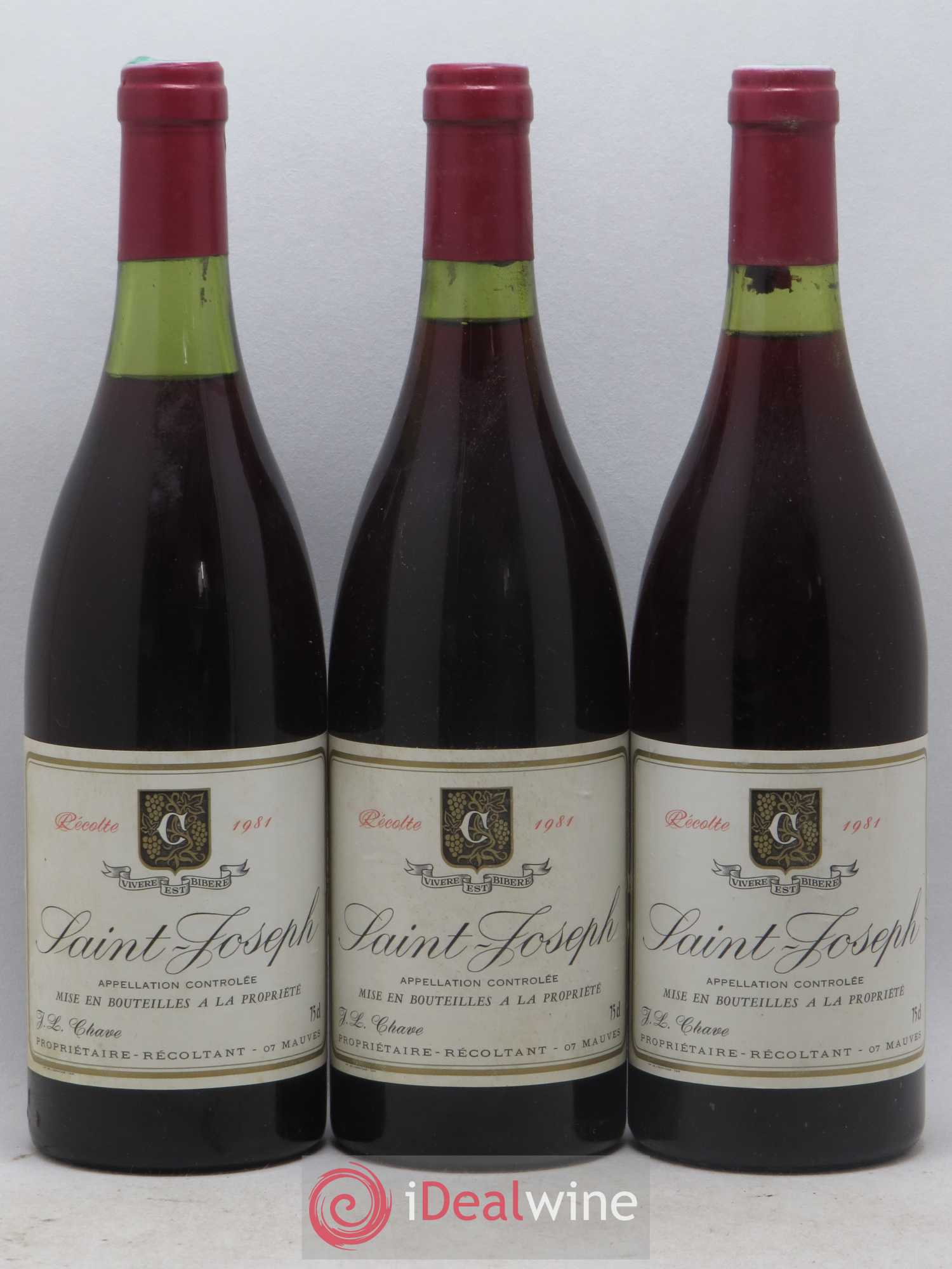 Saint-Joseph Jean-Louis Chave 1981 - Lot de 3 bouteilles - 0