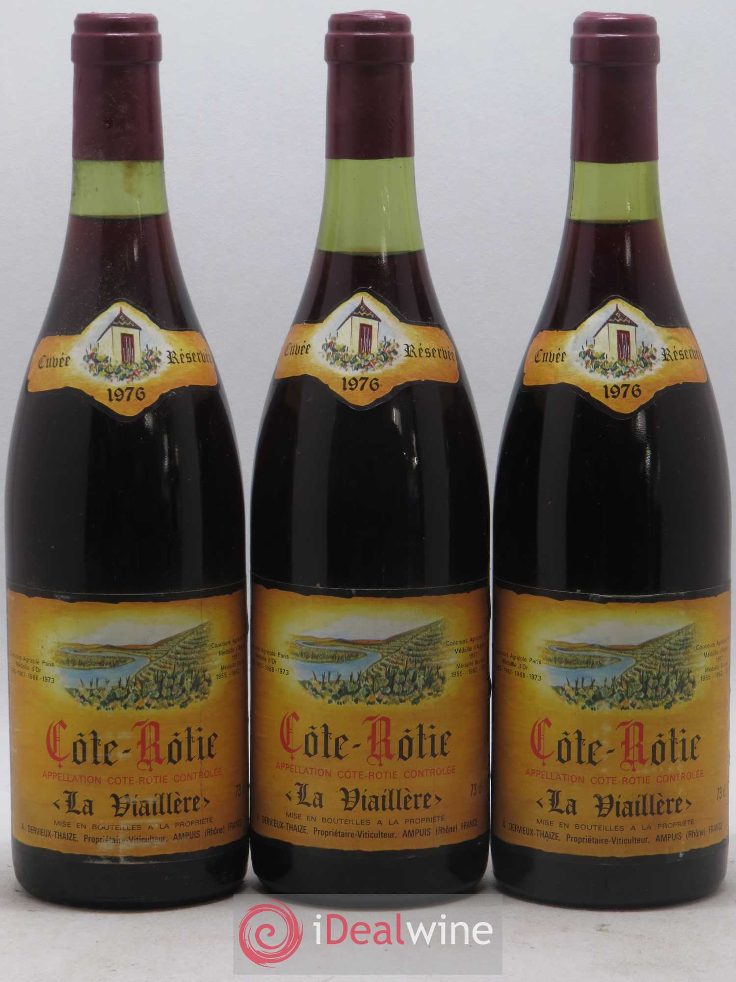 Côte-Rôtie La Viaillere Dervieux Thaize 1976 - Lot de 6 bouteilles - 1