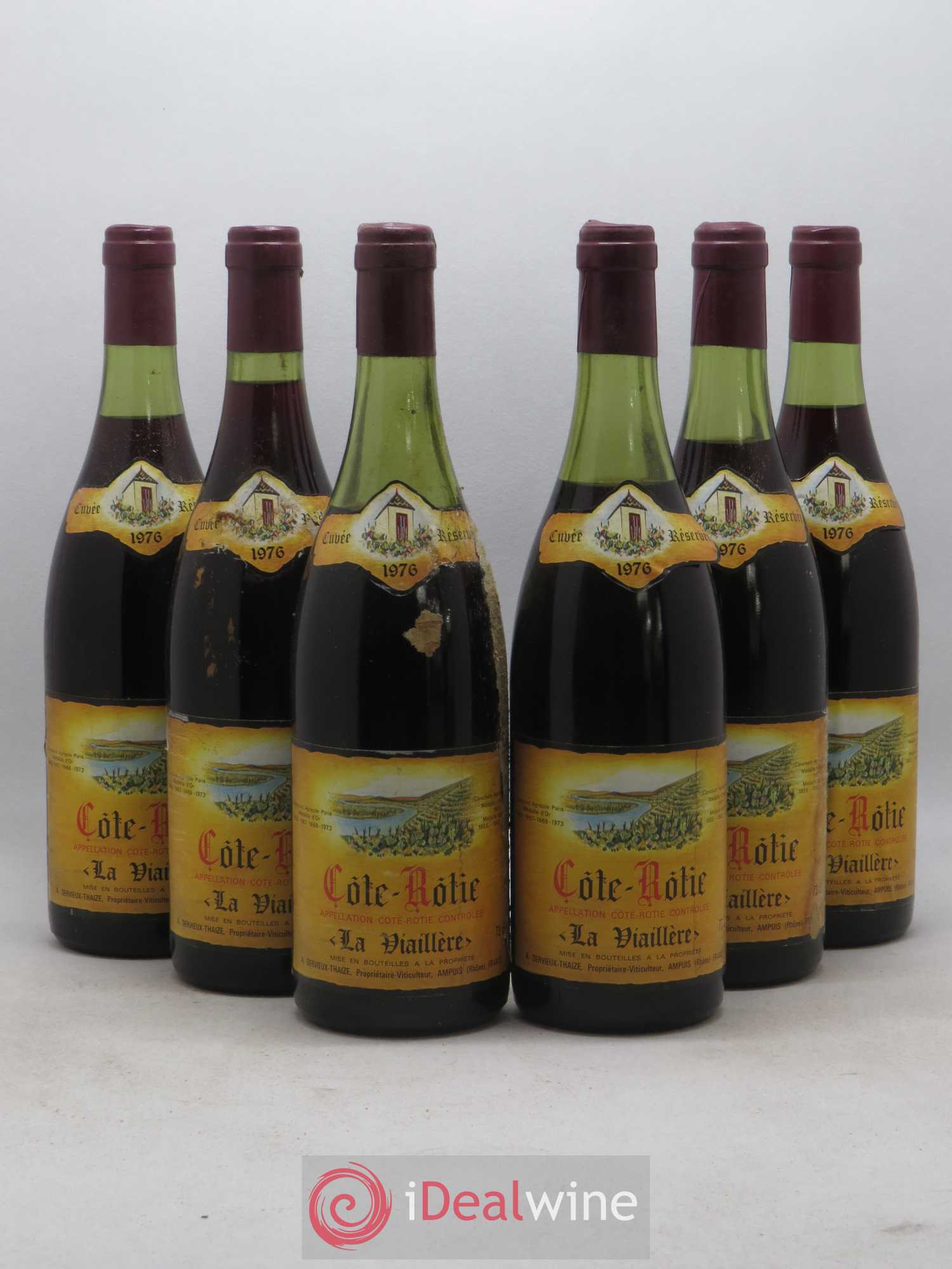 Côte-Rôtie La Viaillere Dervieux Thaize 1976 - Lot de 6 bouteilles - 0