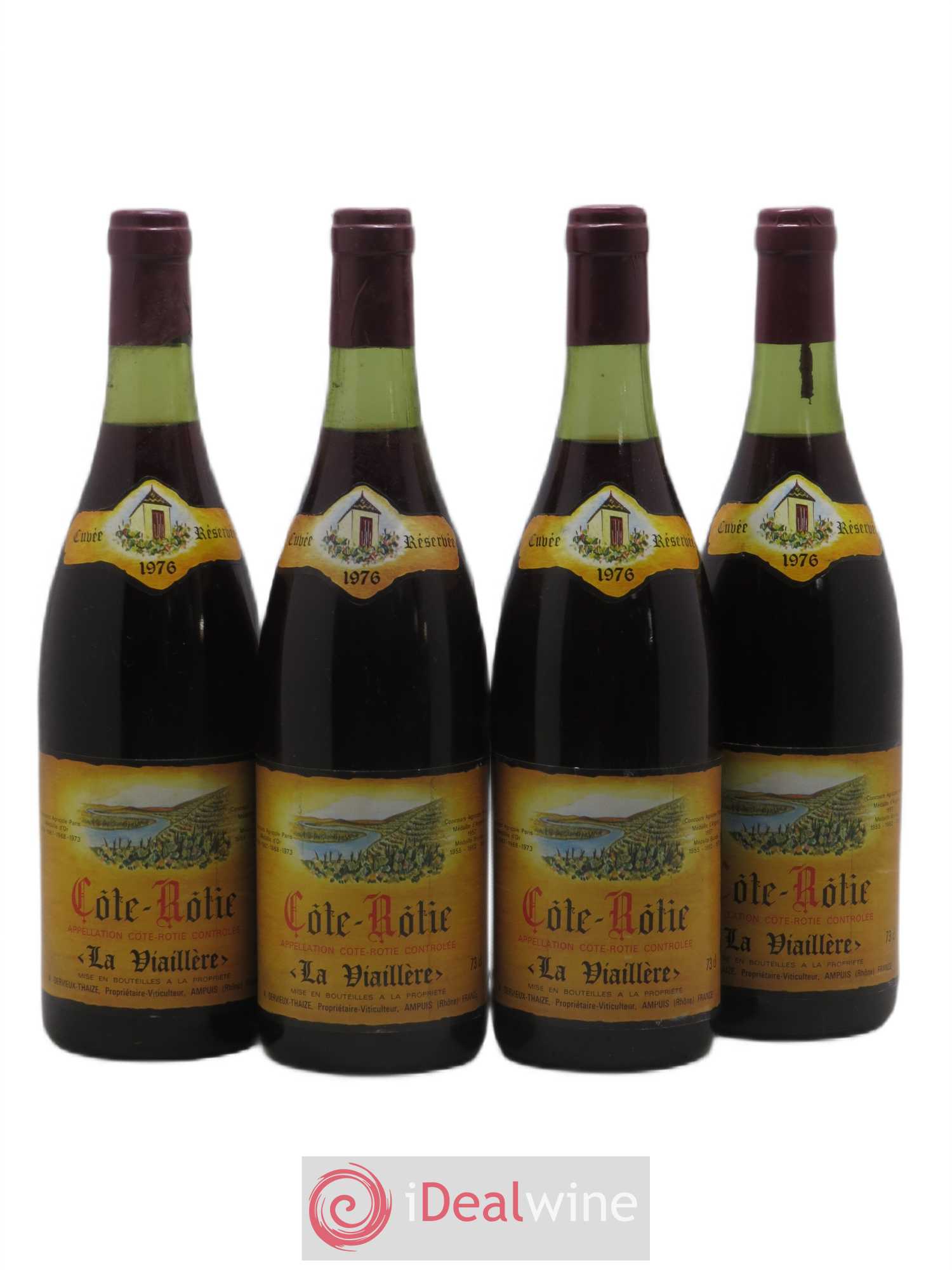 Côte-Rôtie La Viaillere Dervieux Thaize 1976 - Lot de 4 bouteilles - 0