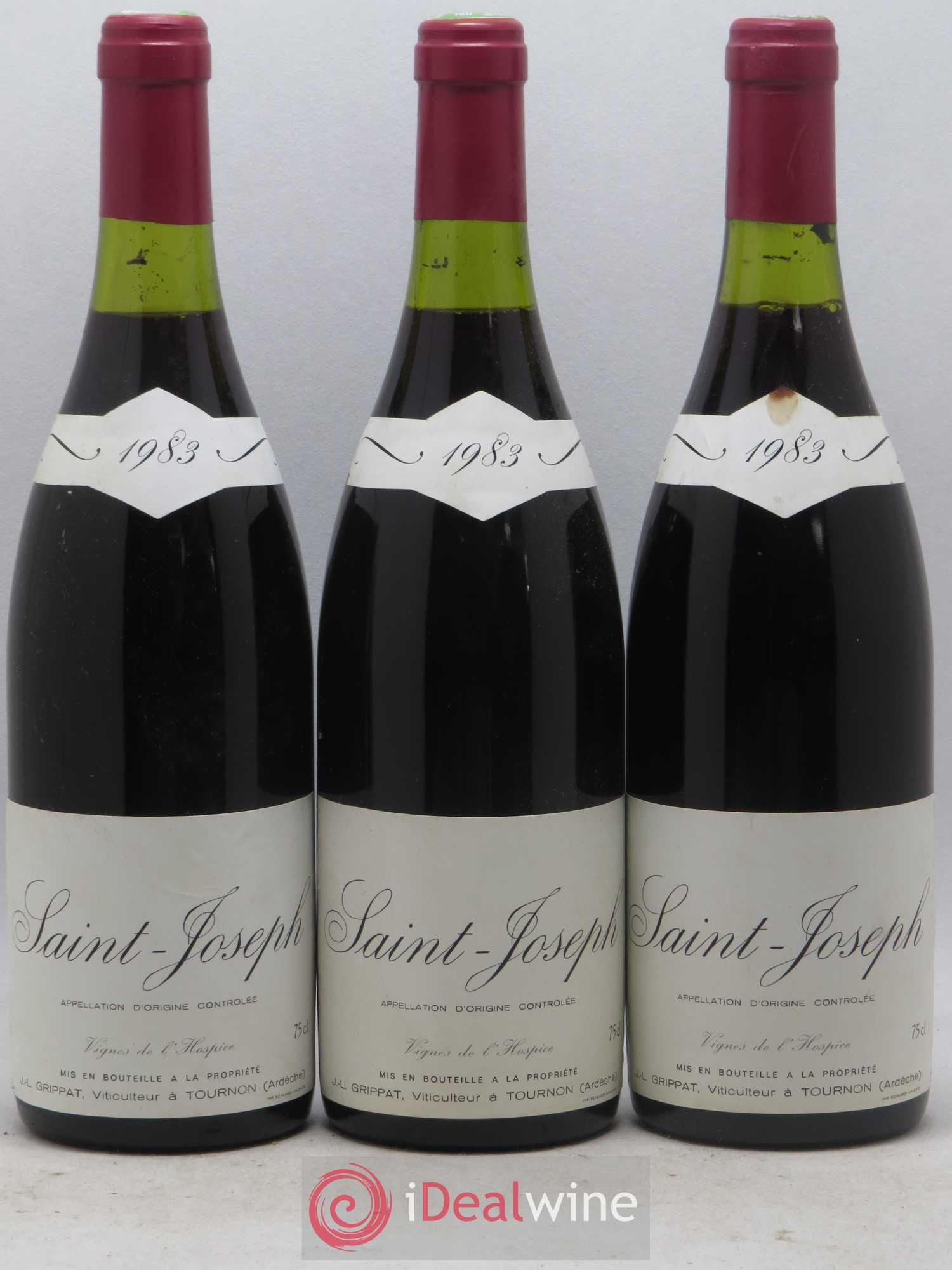Saint-Joseph Vignes de l'Hospice Jean-Louis Grippat 1983 - Lot de 3 bouteilles - 0