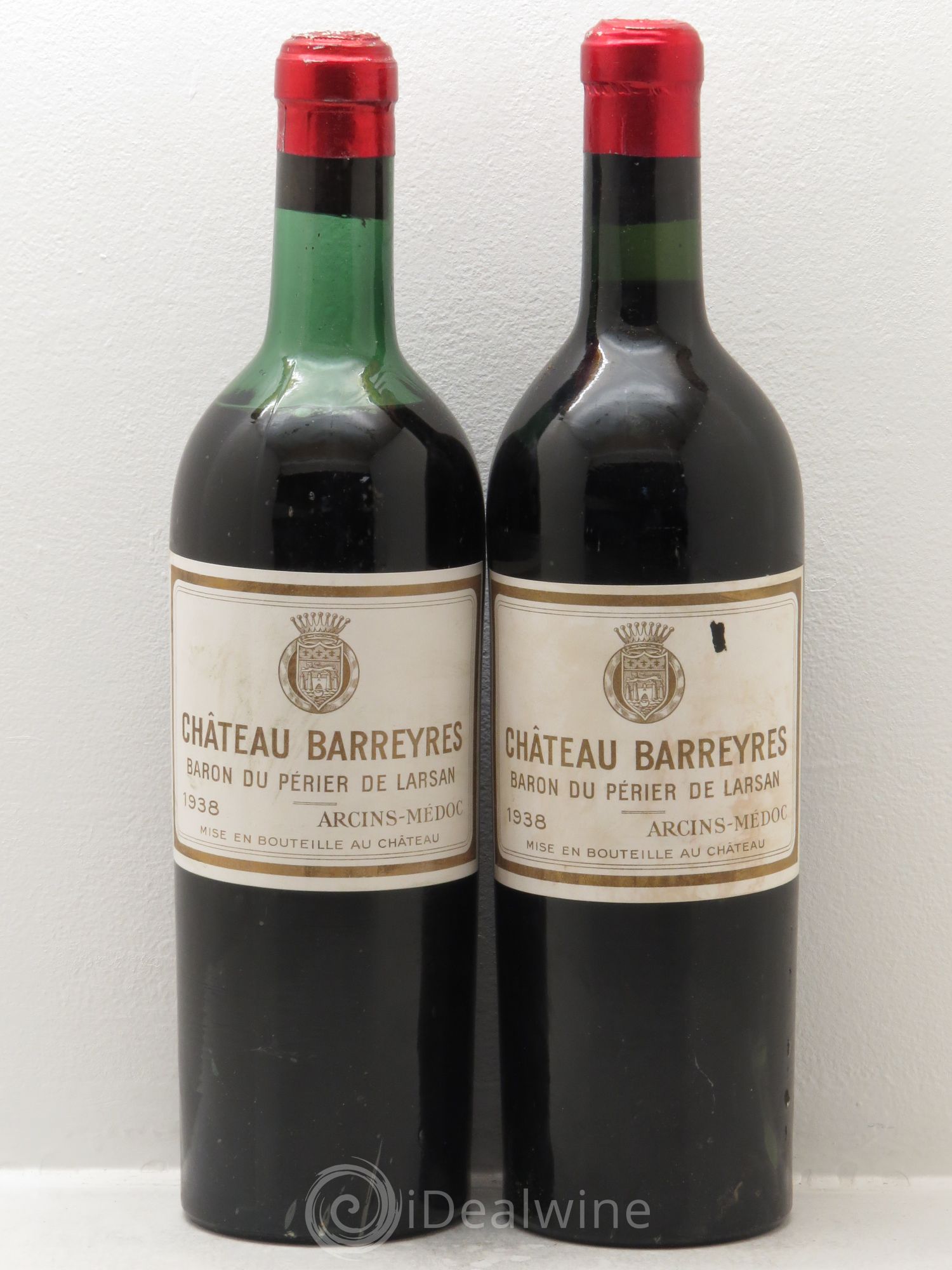 Château Barreyres Cru Bourgeois 1938 - Lot de 2 bouteilles - 0