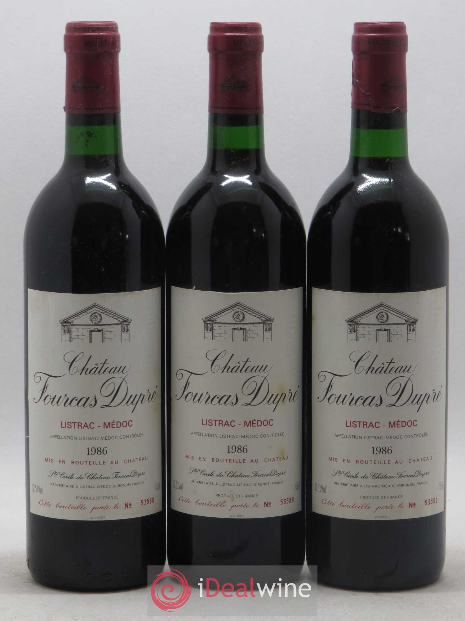 Château Fourcas Dupré 1986 - Lot de 12 bouteilles - 1