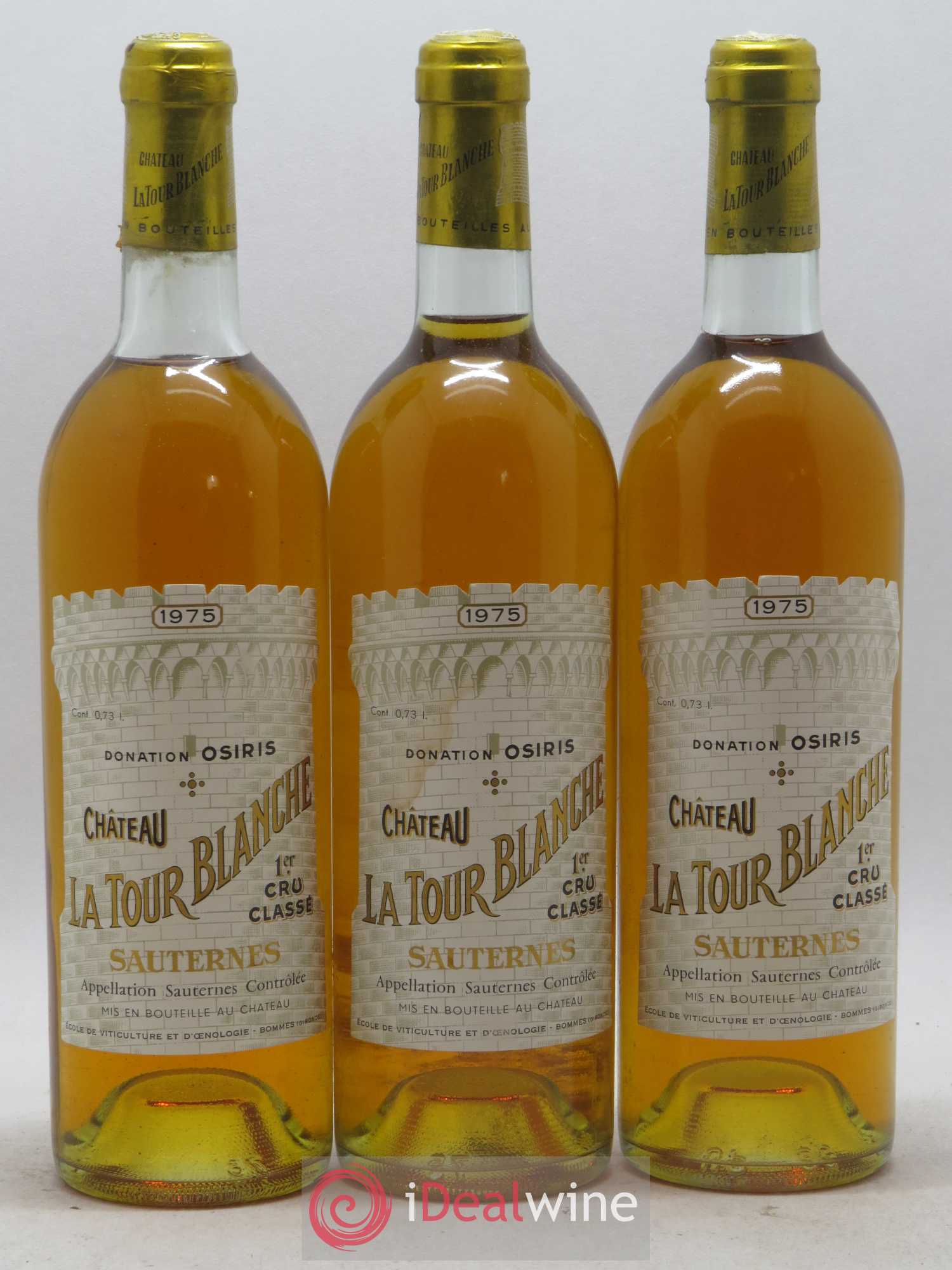 Château la Tour Blanche 1er Grand Cru Classé 1975 - Lotto di 3 bottiglie - 0