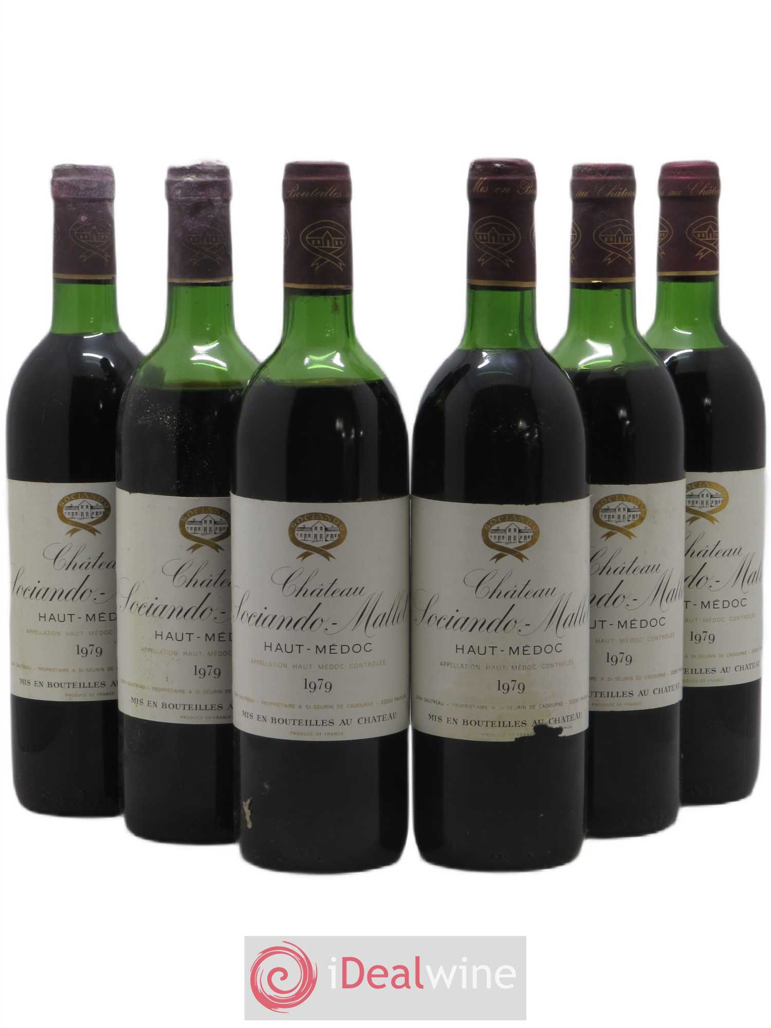 Château Sociando Mallet (sans prix de réserve) 1979 - Lot de 6 bouteilles - 0