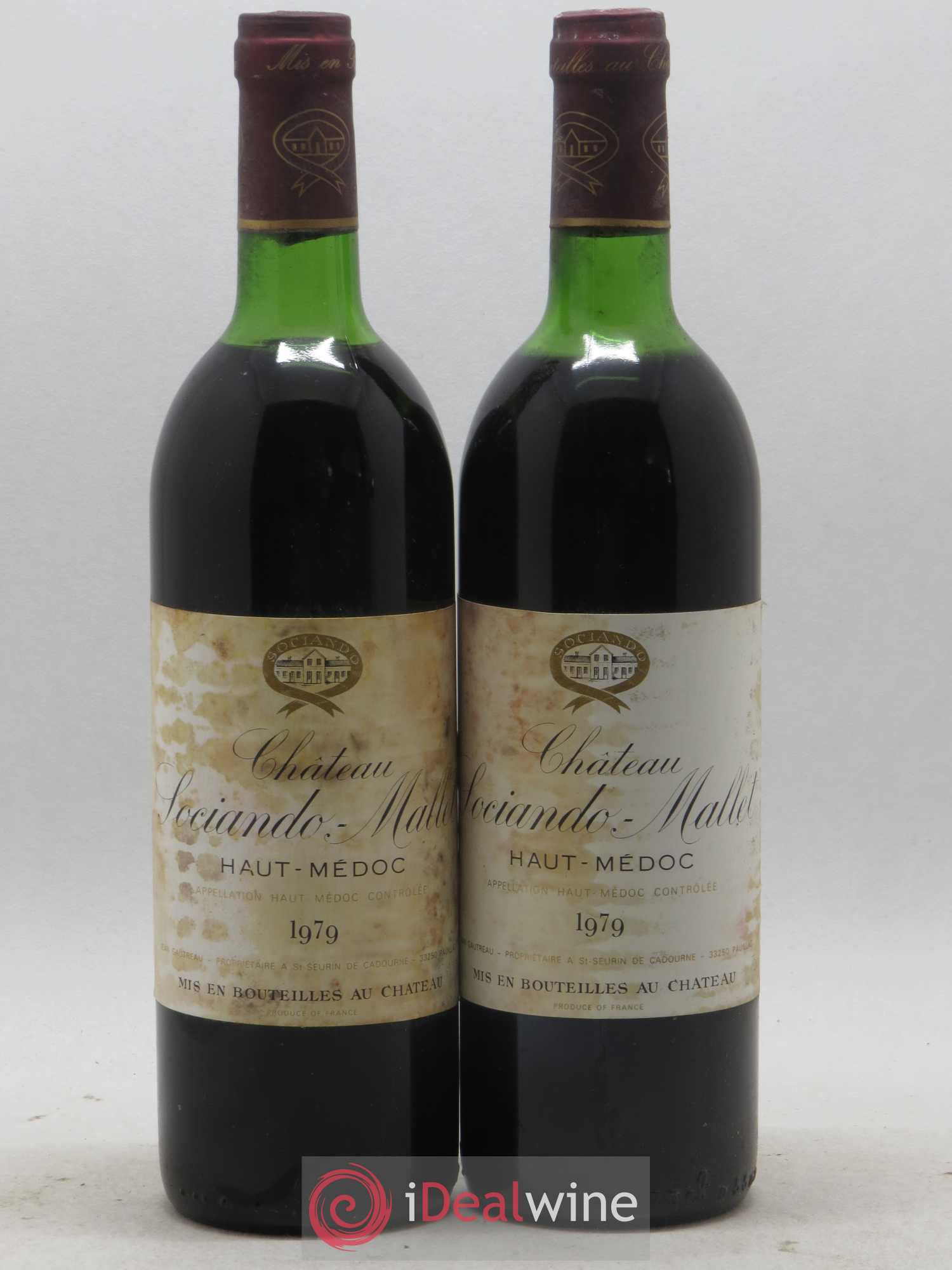 Château Sociando Mallet 1979 - Lot de 2 bouteilles - 0
