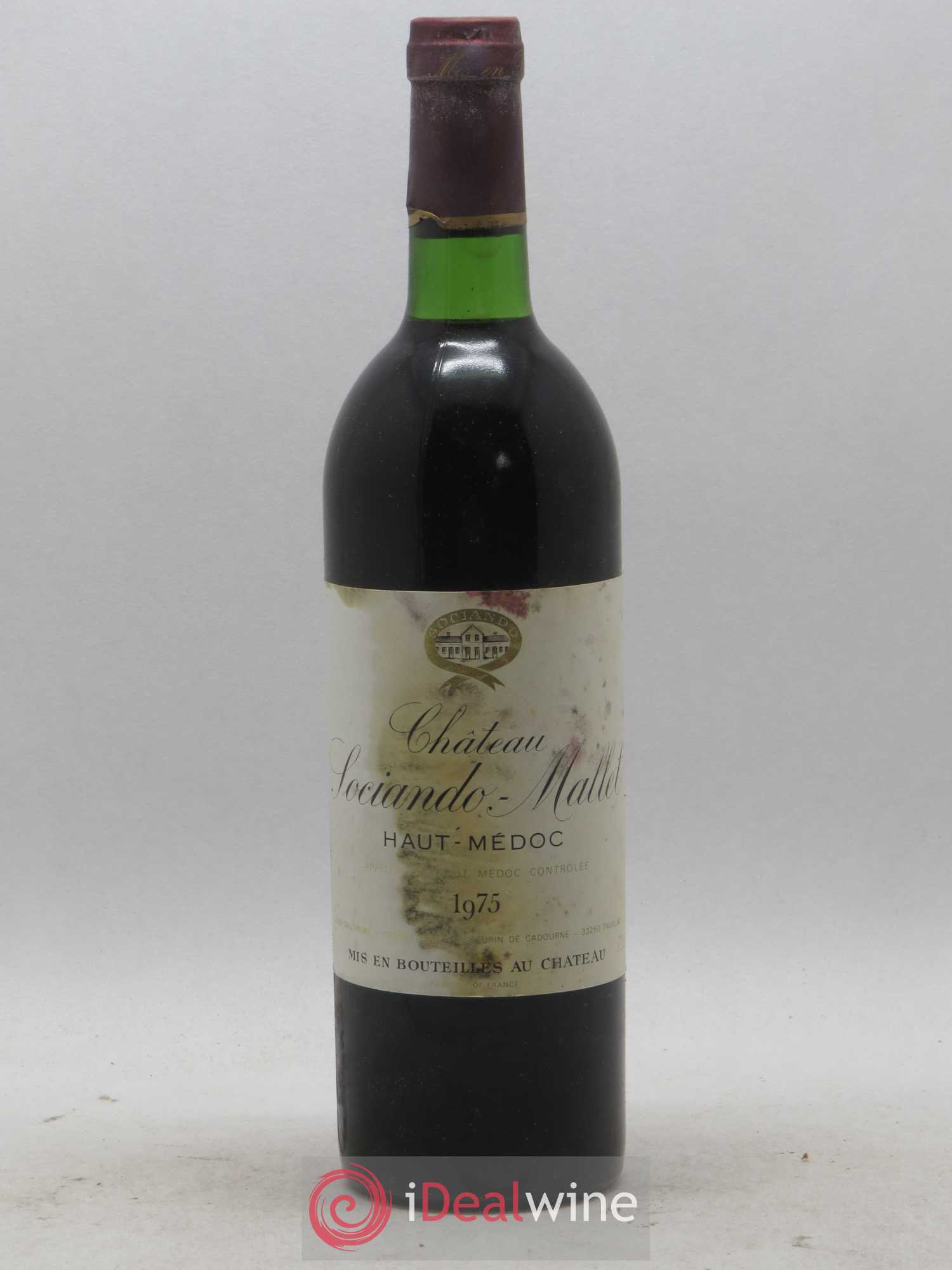Château Sociando Mallet 1975 - Lot de 1 bouteille - 0