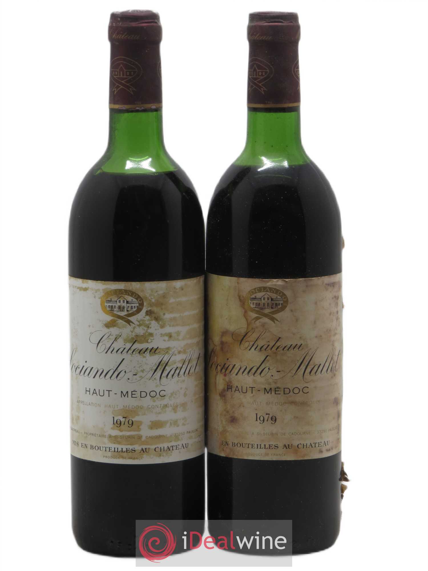 Château Sociando Mallet (sans prix de réserve) 1979 - Lot de 2 bouteilles - 0