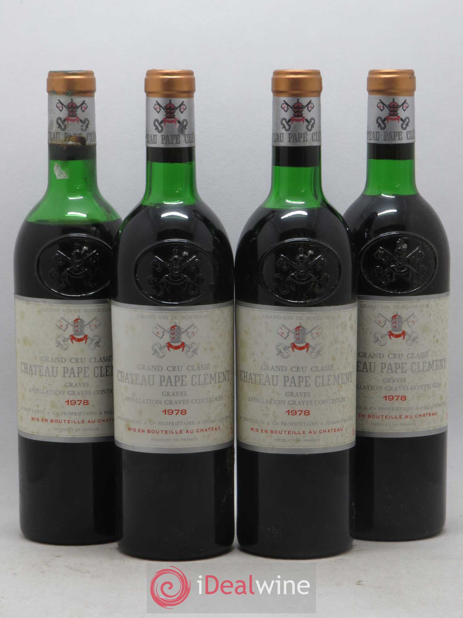 Château Pape Clément Cru Classé de Graves 1978 - Lot de 4 bouteilles - 0