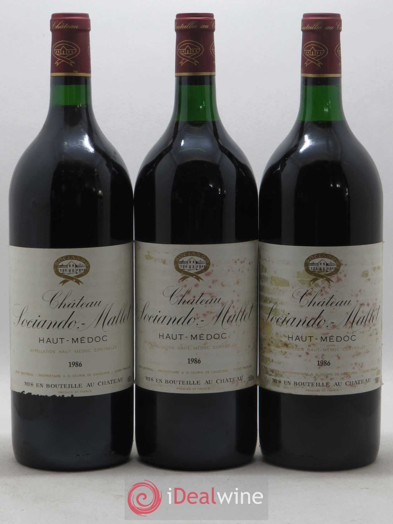 Château Sociando Mallet 1986 - Lot de 6 magnums - 1