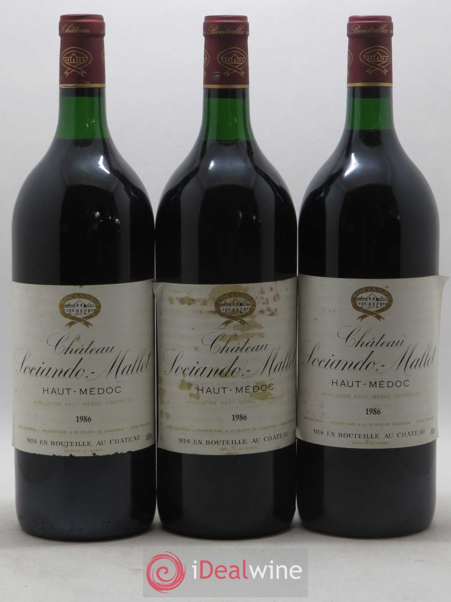 Château Sociando Mallet 1986 - Lot de 6 magnums - 2